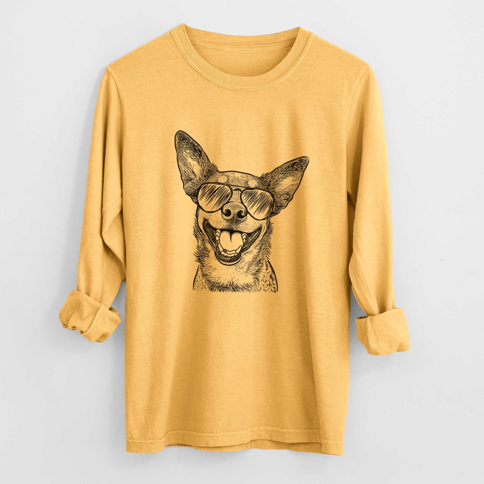 Aviator Lily the Australian Cattle Dog - Men's Heavyweight 100% Cotton Long Sleeve