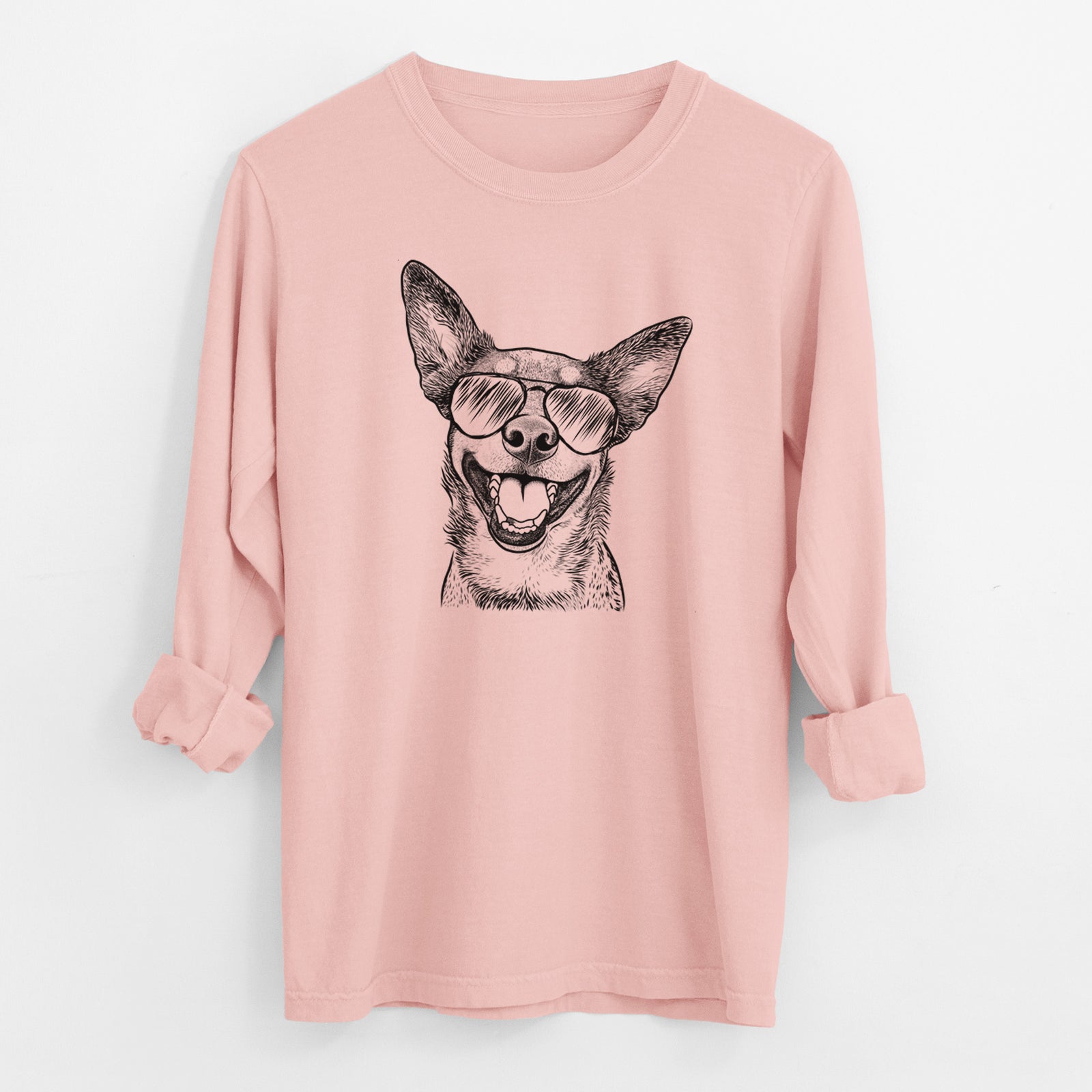Aviator Lily the Australian Cattle Dog - Men's Heavyweight 100% Cotton Long Sleeve