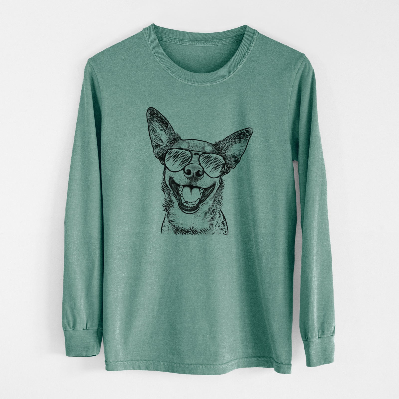Aviator Lily the Australian Cattle Dog - Men's Heavyweight 100% Cotton Long Sleeve