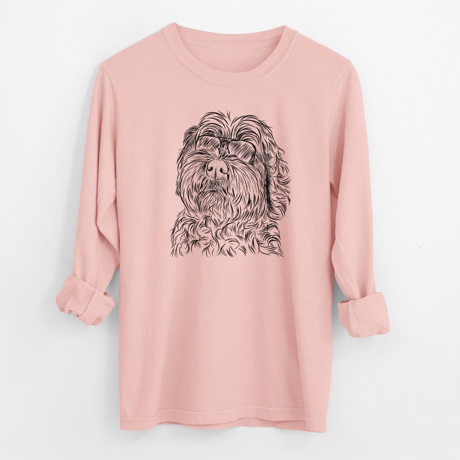 Aviator Maggie Girl the Cockapoo - Men's Heavyweight 100% Cotton Long Sleeve