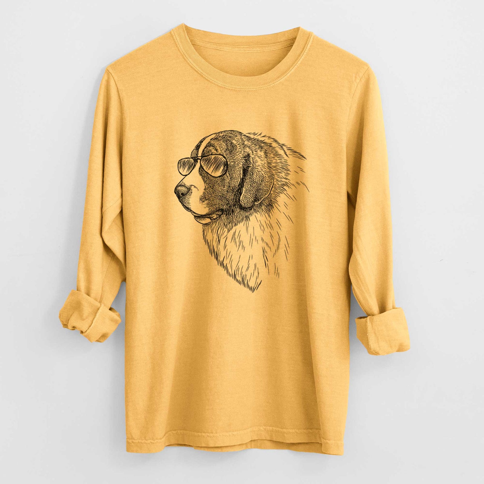 Aviator Magnus the Pyrenean Mastiff - Men's Heavyweight 100% Cotton Long Sleeve