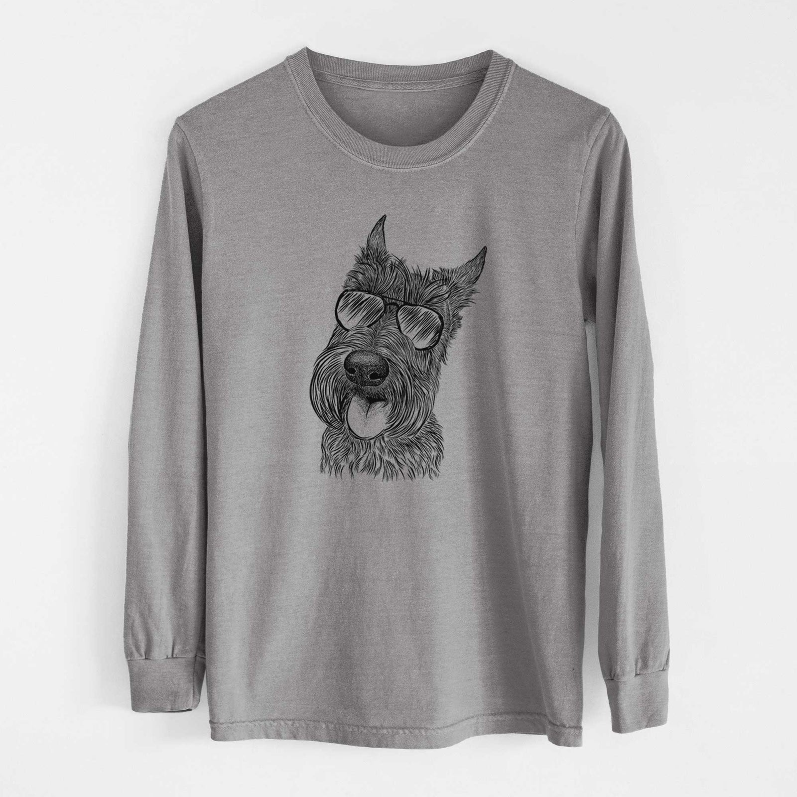 Aviator Magnus the Scottish Terrier - Men's Heavyweight 100% Cotton Long Sleeve