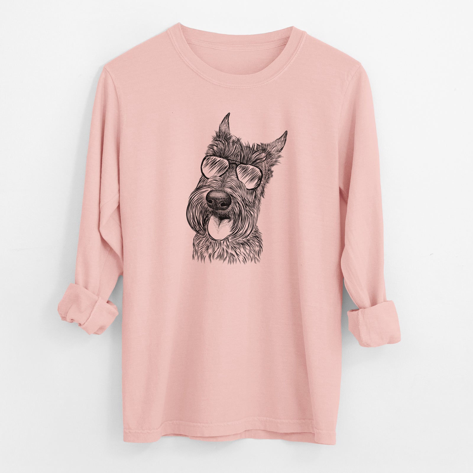 Aviator Magnus the Scottish Terrier - Men's Heavyweight 100% Cotton Long Sleeve