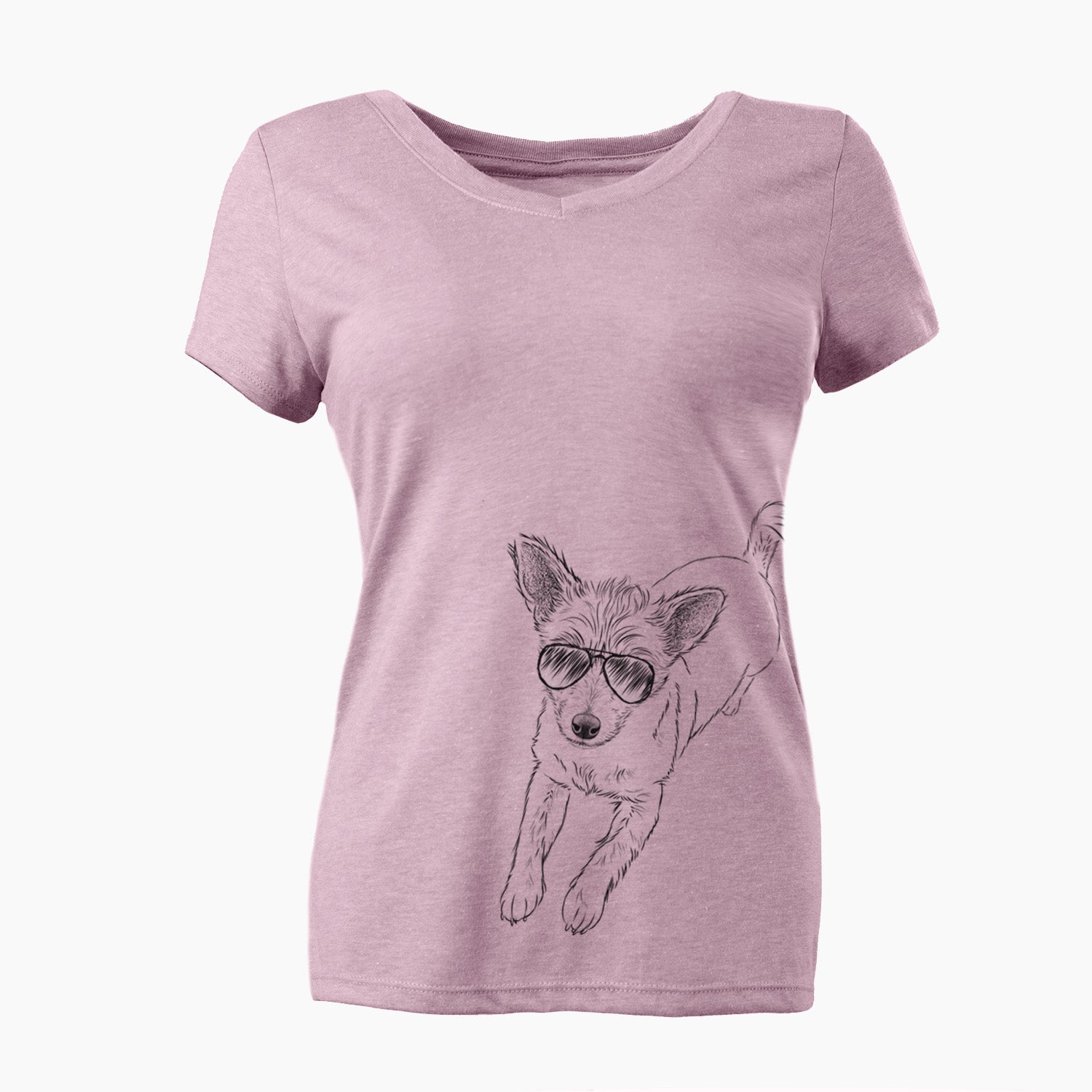 Aviator Maisie the Terrier Mix - Women's V-neck Shirt