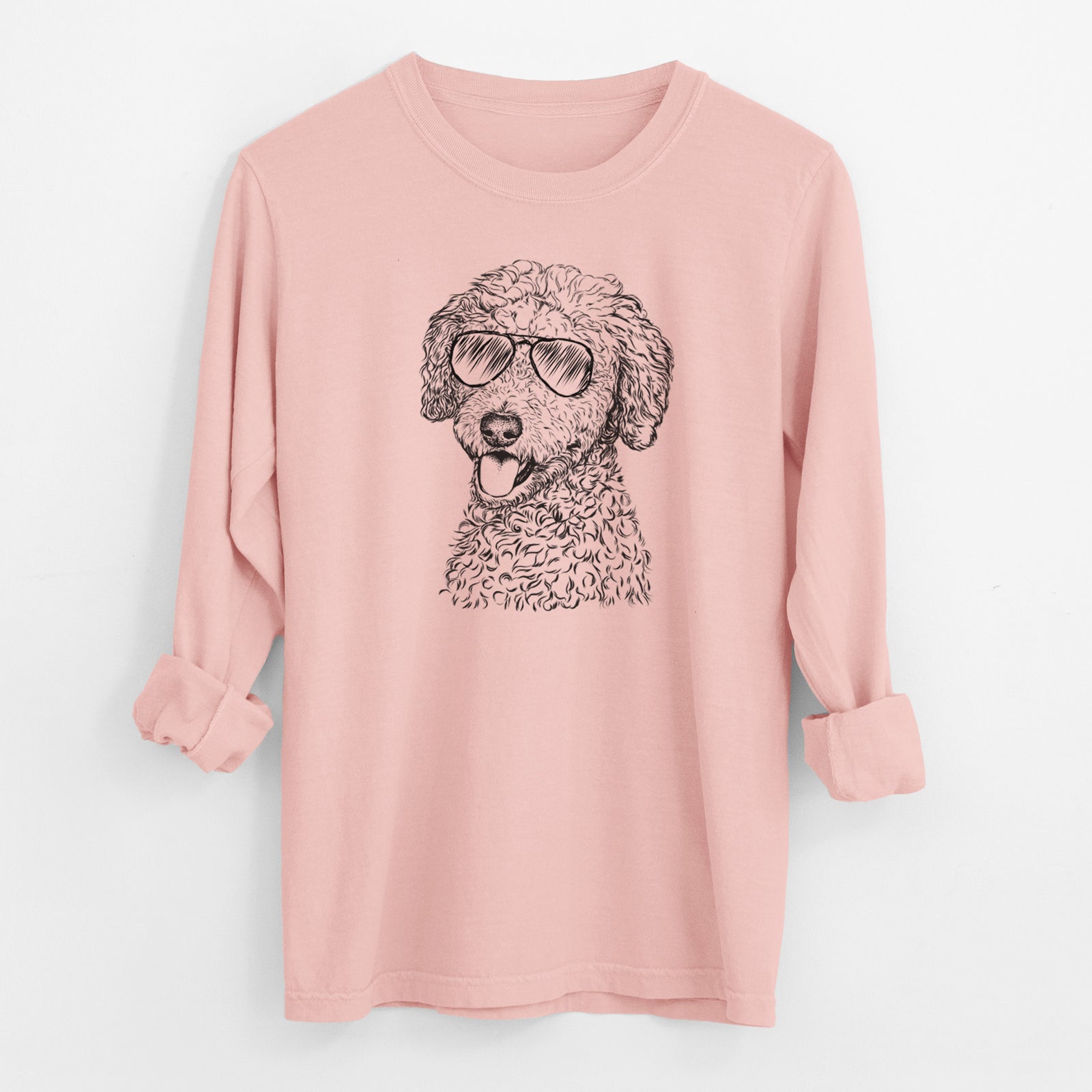 Aviator Marlow the Goldendoodle - Men's Heavyweight 100% Cotton Long Sleeve