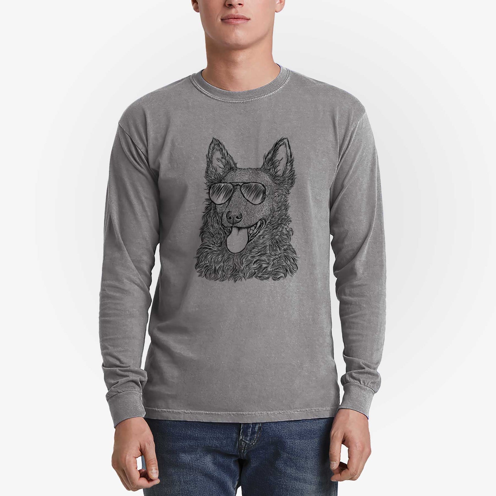 Aviator Maximo the Mudi - Men's Heavyweight 100% Cotton Long Sleeve