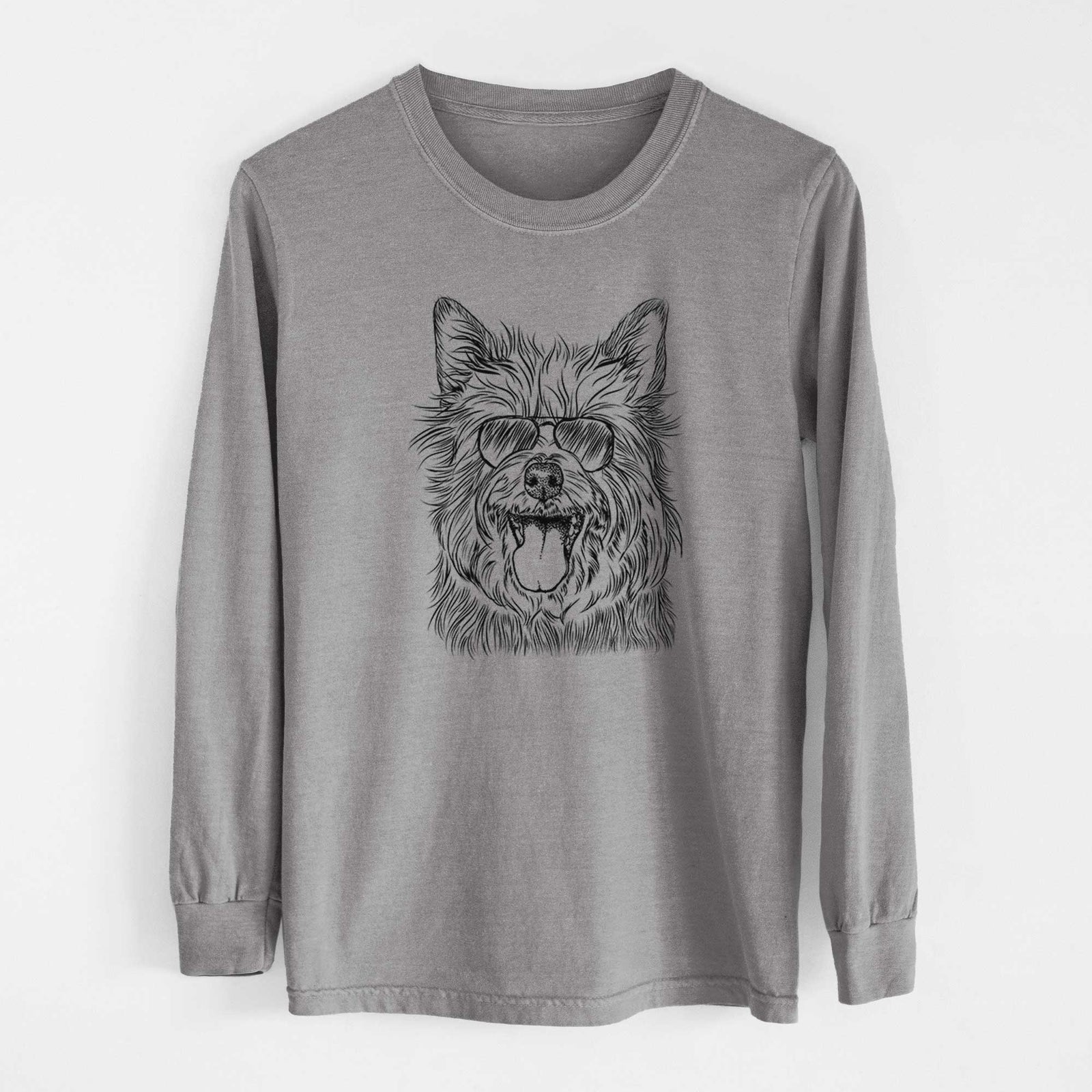 Aviator Middy the Australian Terrier - Men's Heavyweight 100% Cotton Long Sleeve
