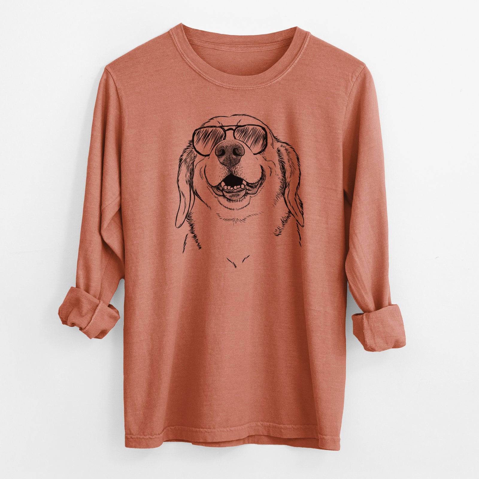 Aviator Minnie the Corgle - Men's Heavyweight 100% Cotton Long Sleeve