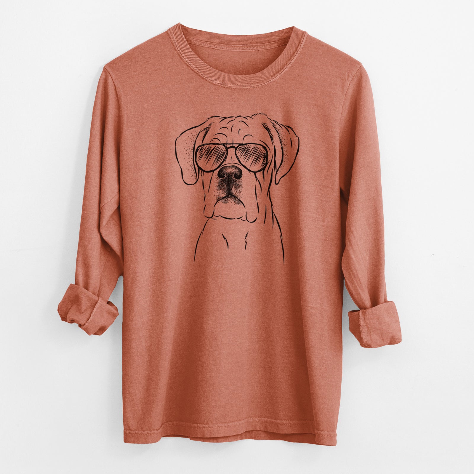 Aviator Nelly the Boxer - Men's Heavyweight 100% Cotton Long Sleeve