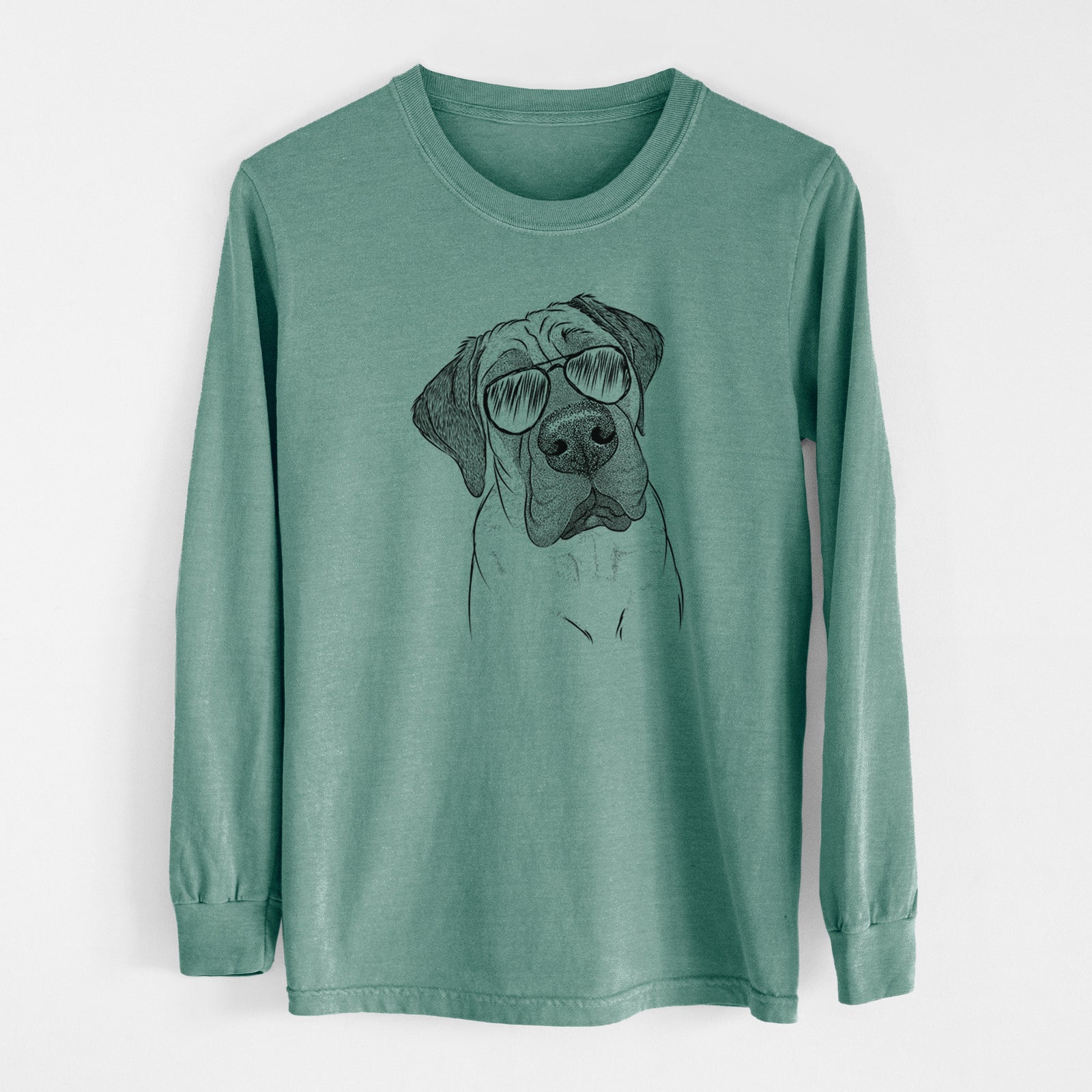 Aviator Nutterbutter the English Mastiff - Men's Heavyweight 100% Cotton Long Sleeve