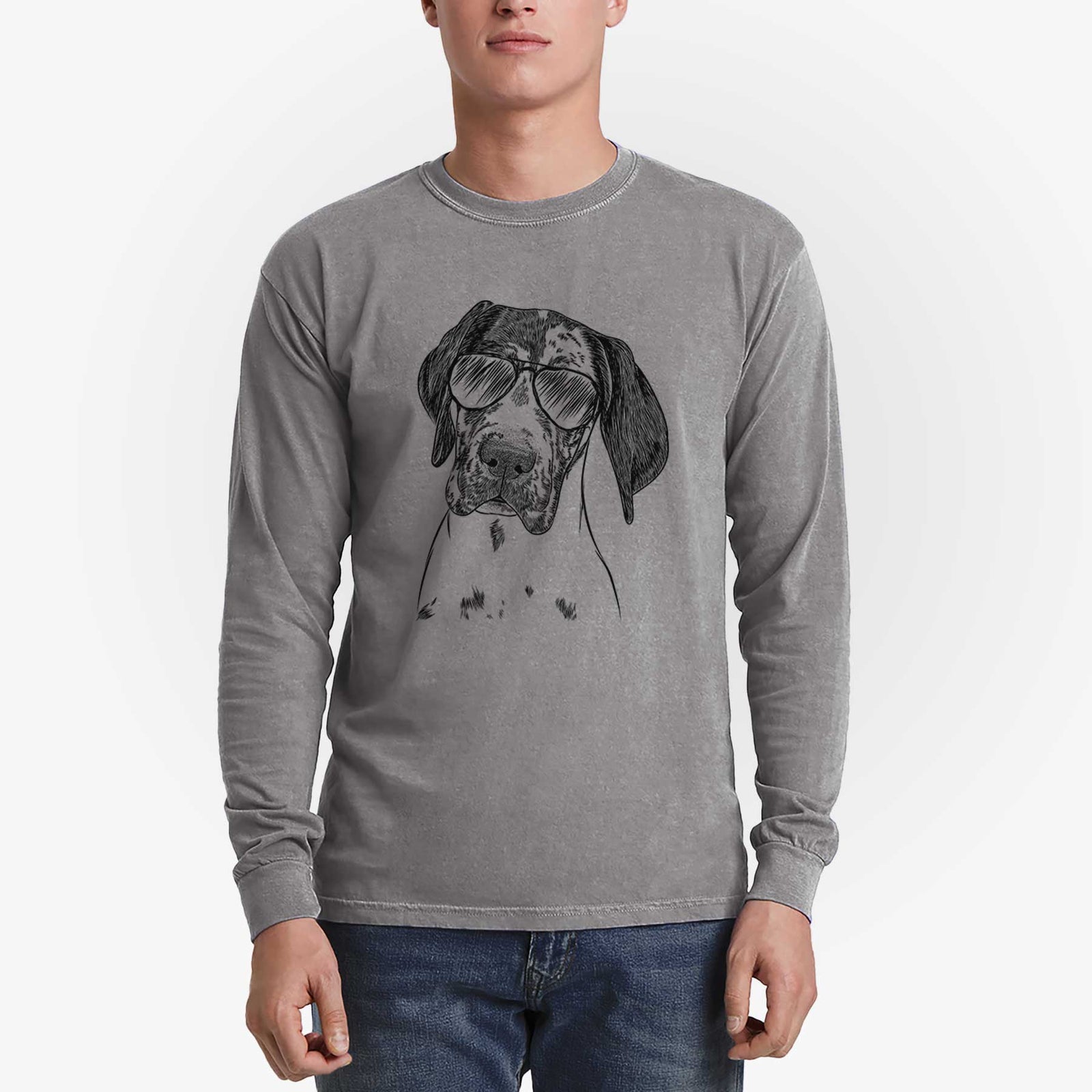 Aviator Nyx the Great Dane - Men's Heavyweight 100% Cotton Long Sleeve