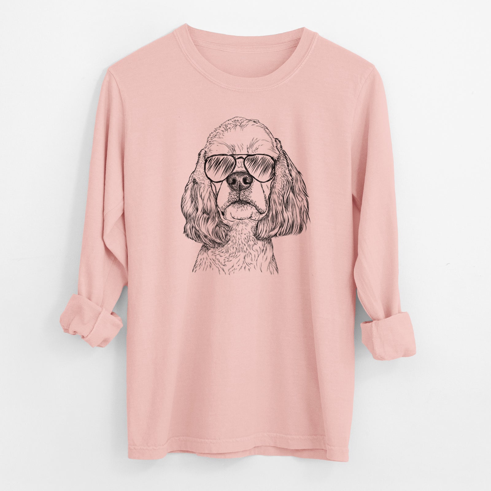 Aviator Oakley the American Cocker Spaniel - Men's Heavyweight 100% Cotton Long Sleeve