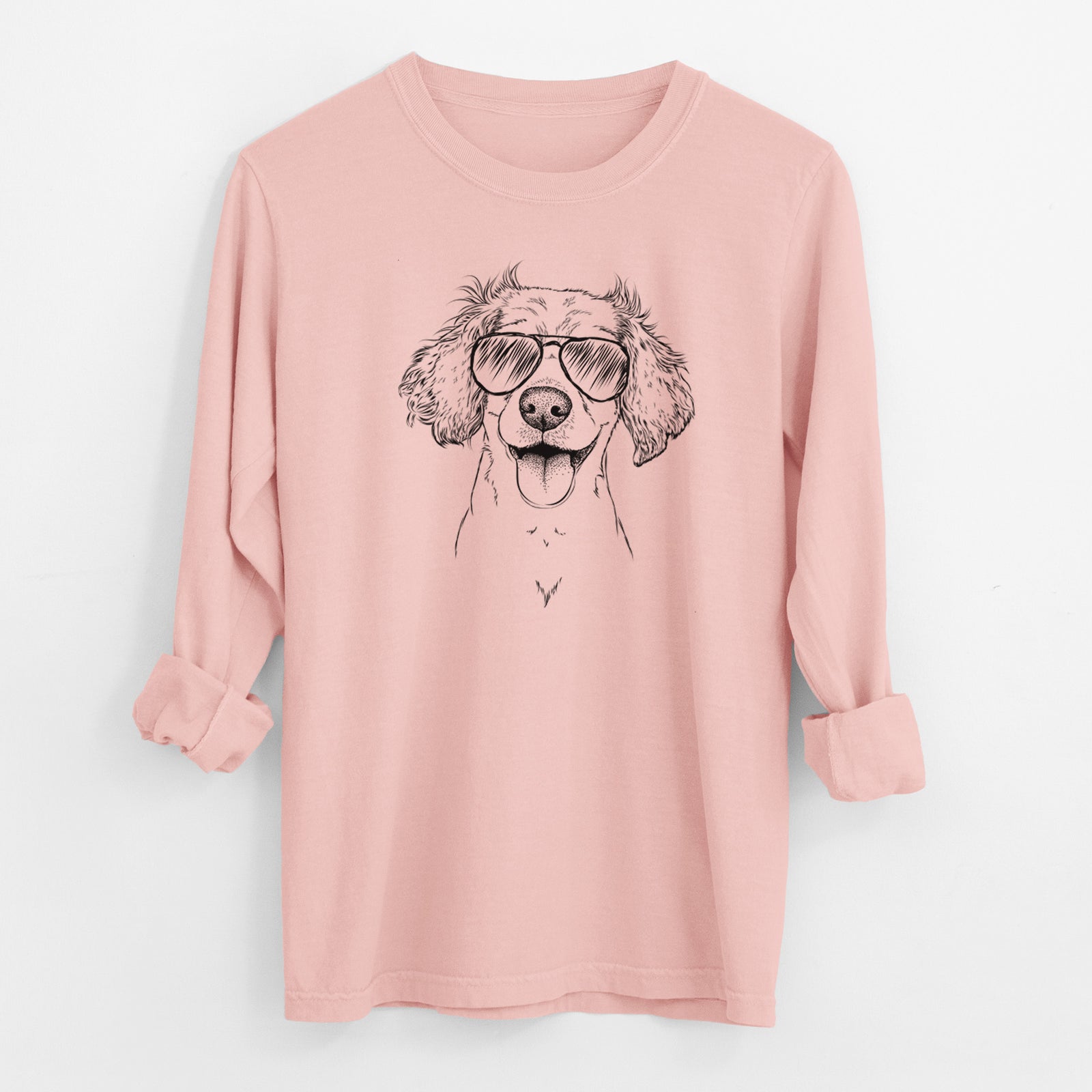 Aviator Piglet the Dachshund Mix - Men's Heavyweight 100% Cotton Long Sleeve