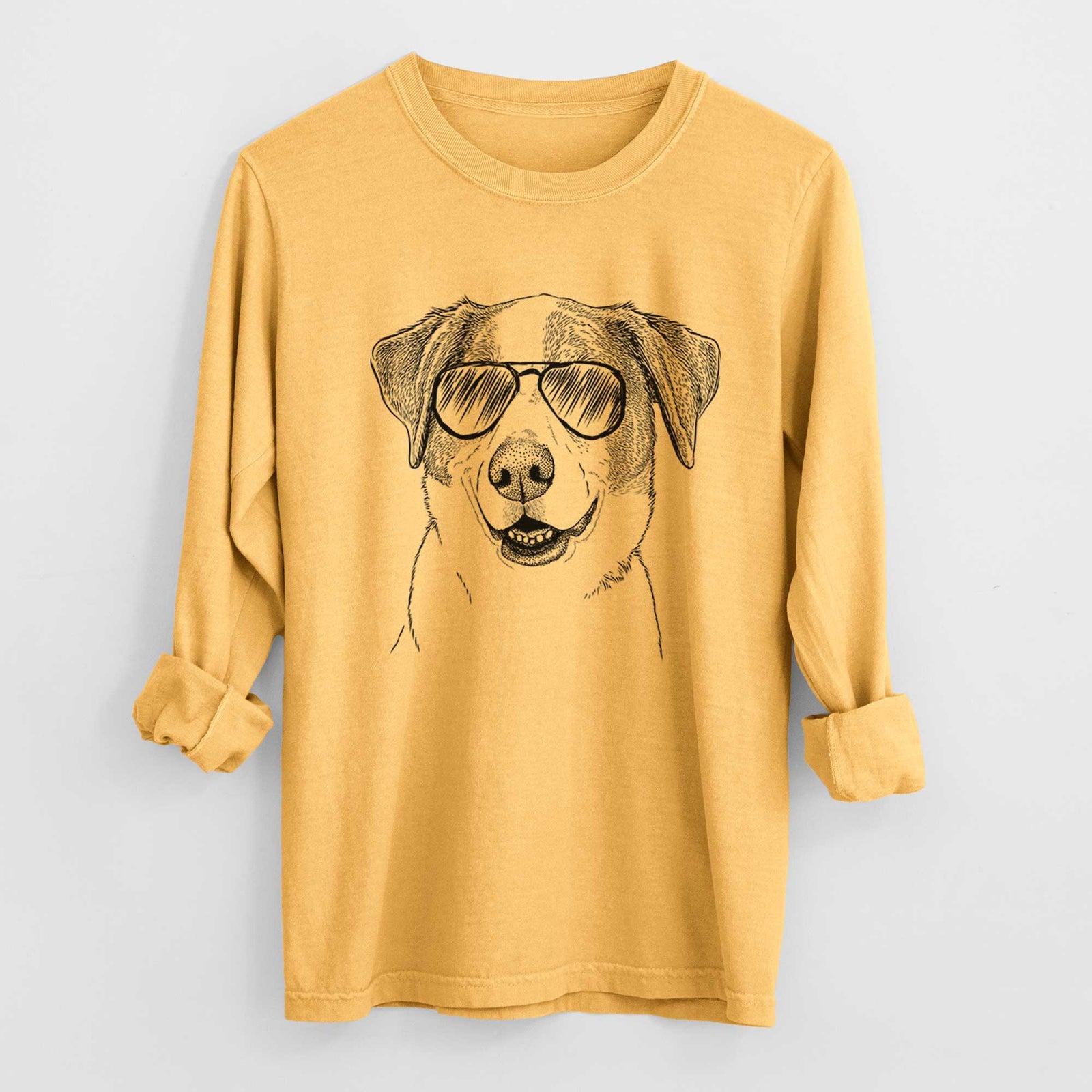 Aviator Piper Pilot the Hound Mix - Men's Heavyweight 100% Cotton Long Sleeve