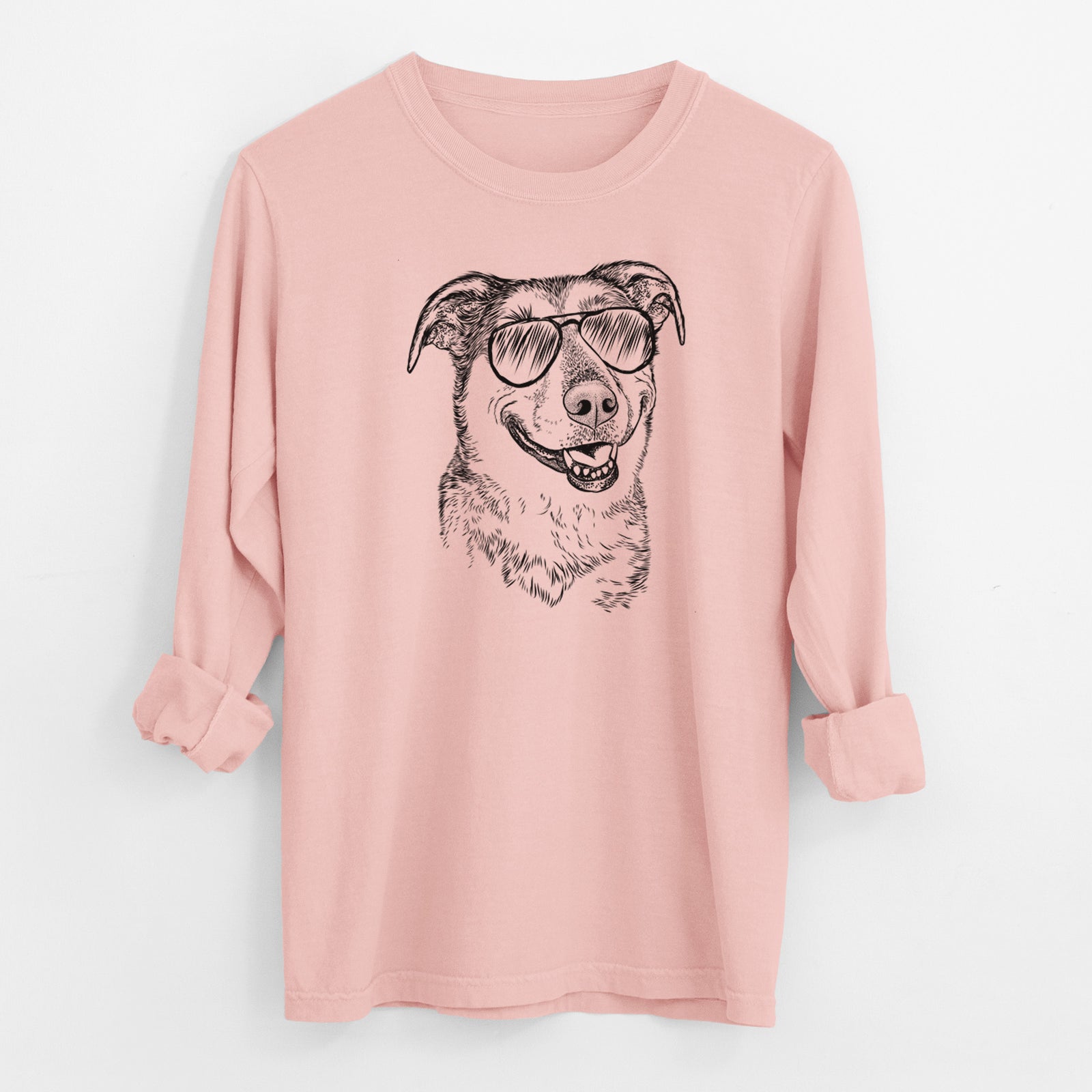 Aviator Pippin the Shepherd Mix - Men's Heavyweight 100% Cotton Long Sleeve