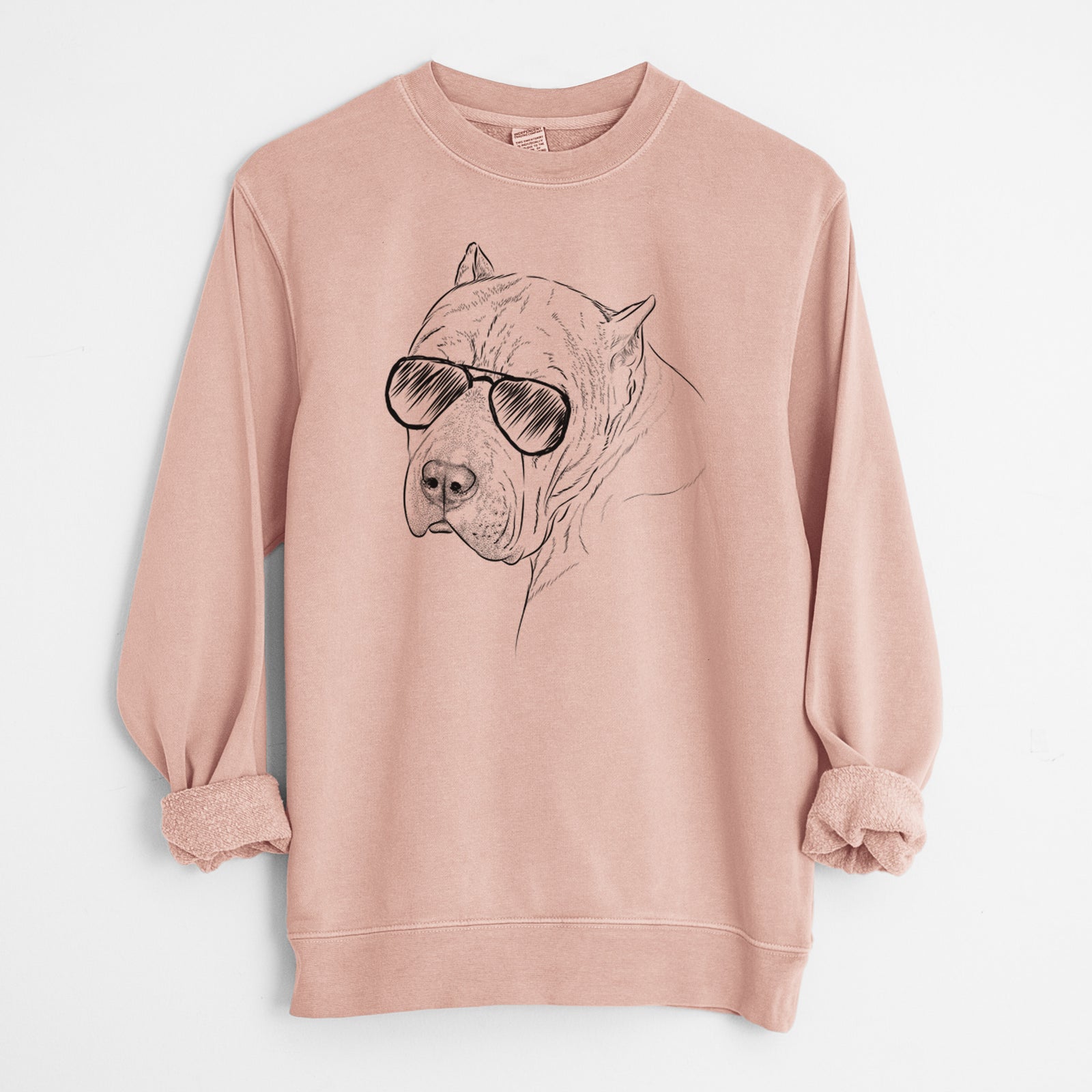 Aviator Precious the Staffordshire Terrier - Unisex Pigment Dyed Crew Sweatshirt