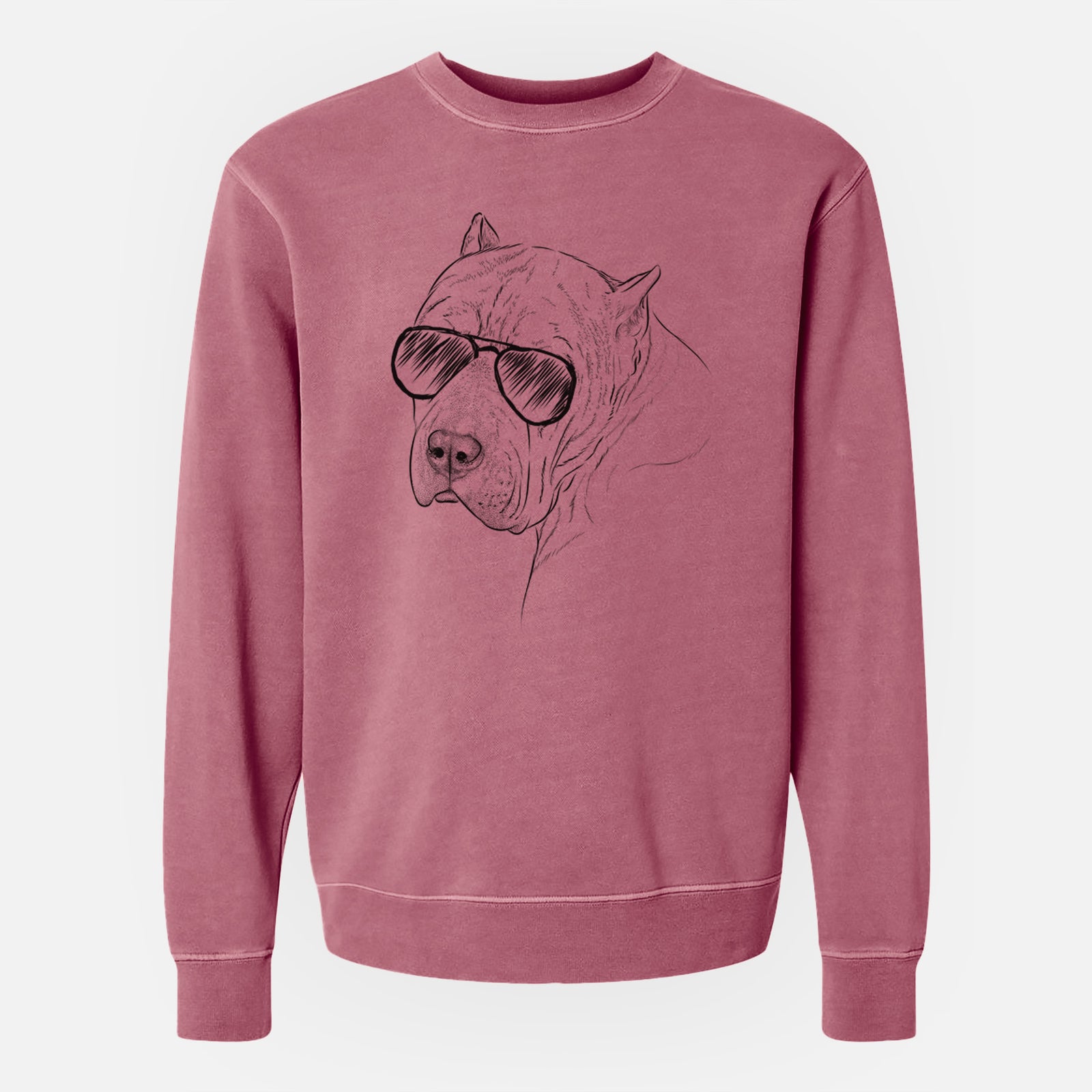 Aviator Precious the Staffordshire Terrier - Unisex Pigment Dyed Crew Sweatshirt