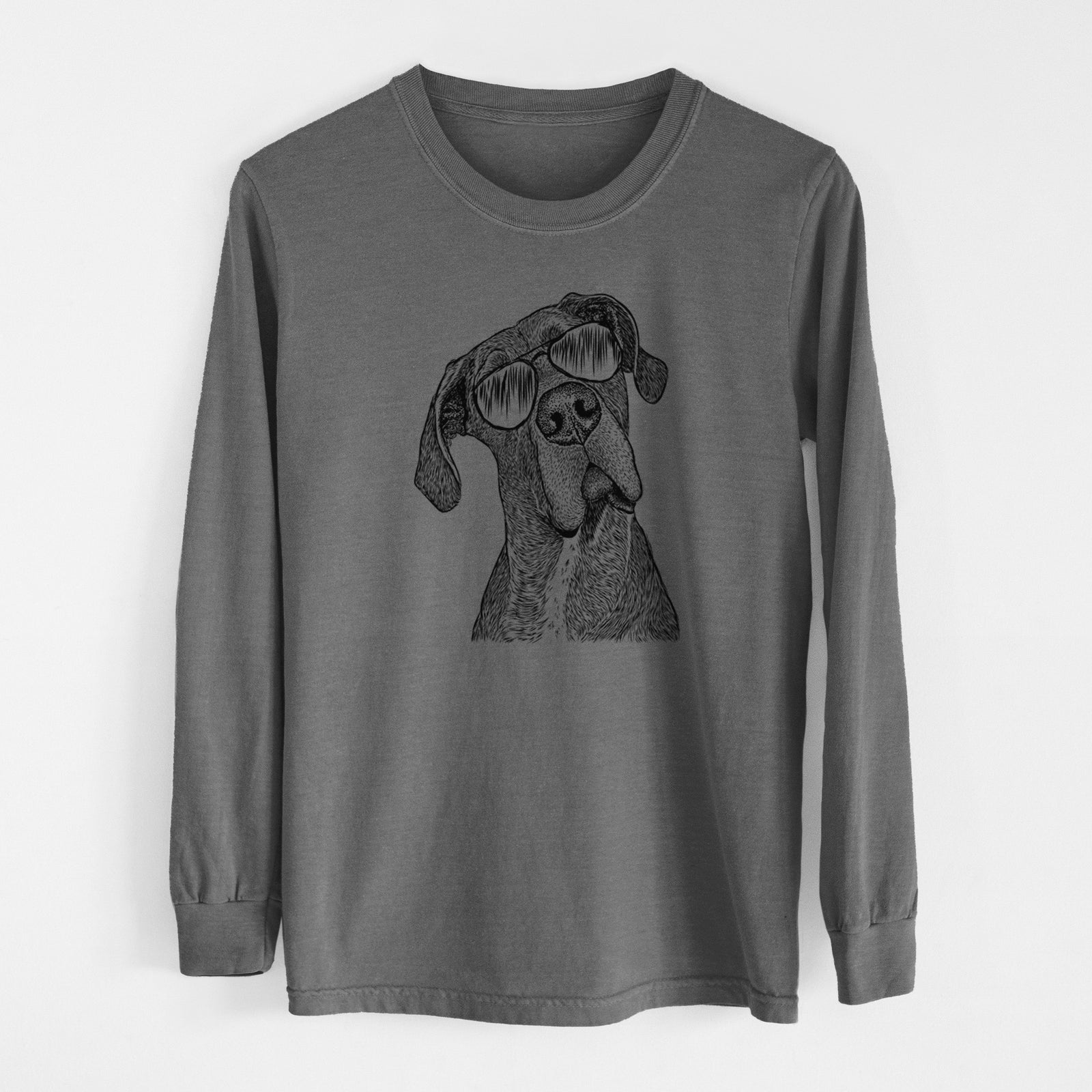 Aviator River the Great Dane - Men's Heavyweight 100% Cotton Long Sleeve