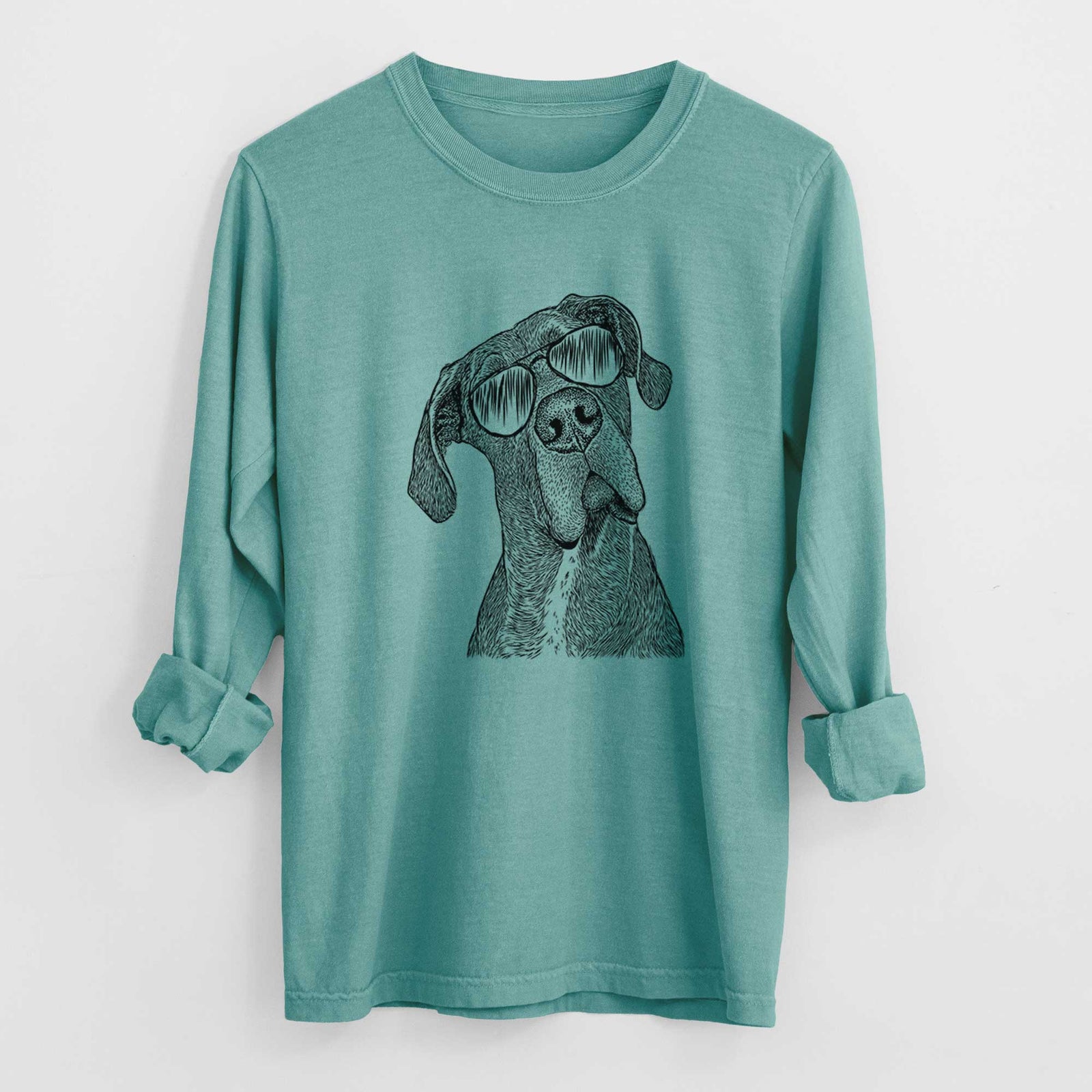 Aviator River the Great Dane - Men's Heavyweight 100% Cotton Long Sleeve