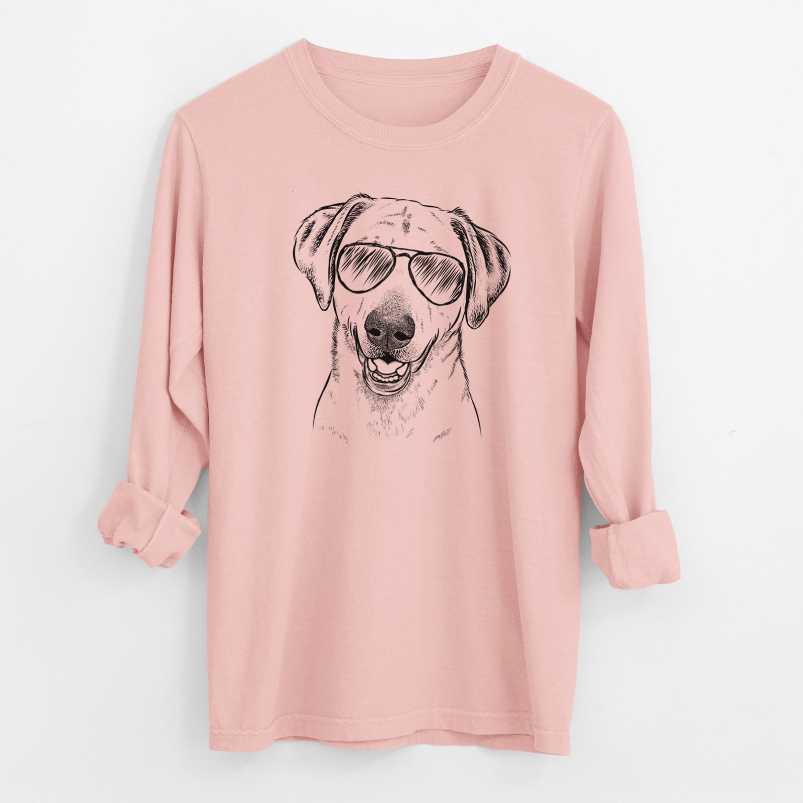 Aviator Rusty the Labrador Retriever - Men's Heavyweight 100% Cotton Long Sleeve
