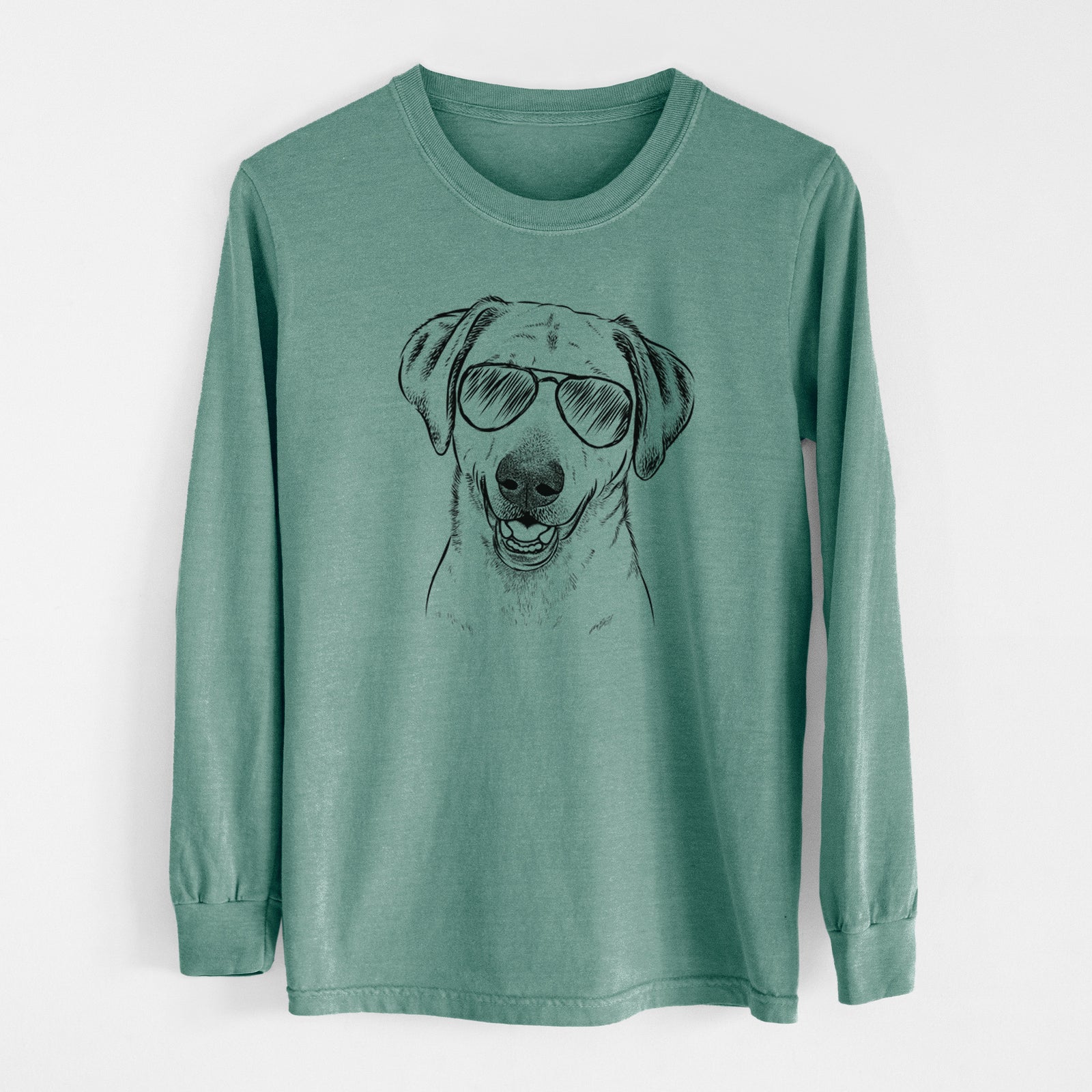 Aviator Rusty the Labrador Retriever - Men's Heavyweight 100% Cotton Long Sleeve