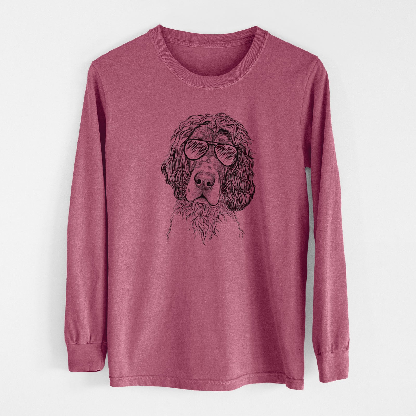 Aviator Sir Rexford the Blue Belton English Setter - Men's Heavyweight 100% Cotton Long Sleeve
