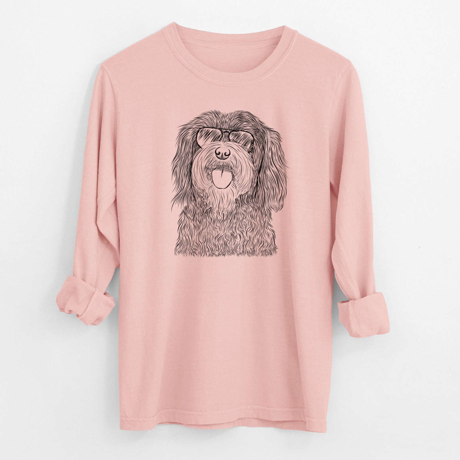 Aviator Sophie the Havanese - Men's Heavyweight 100% Cotton Long Sleeve