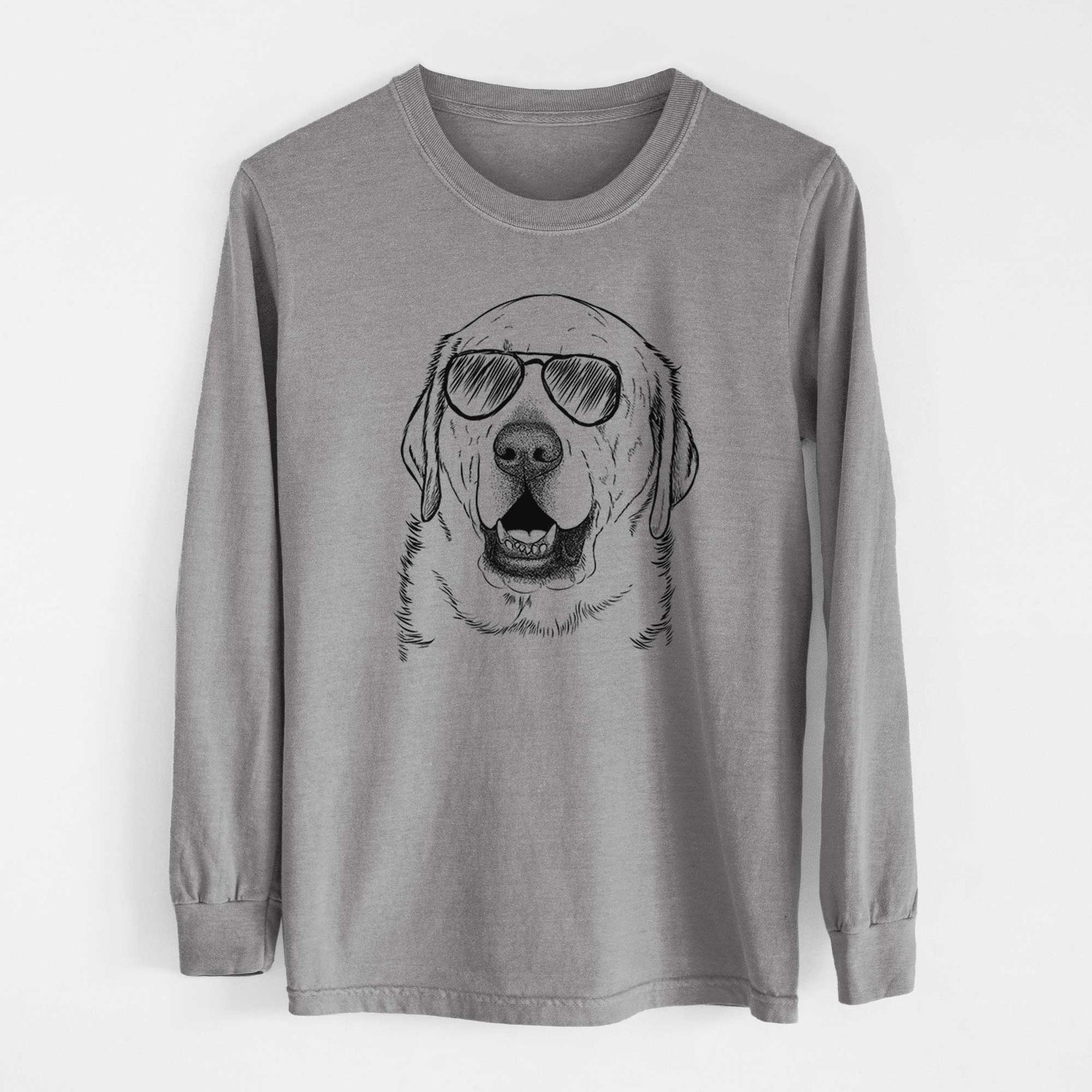 Aviator Sparks the Labrador Retriever - Men's Heavyweight 100% Cotton Long Sleeve
