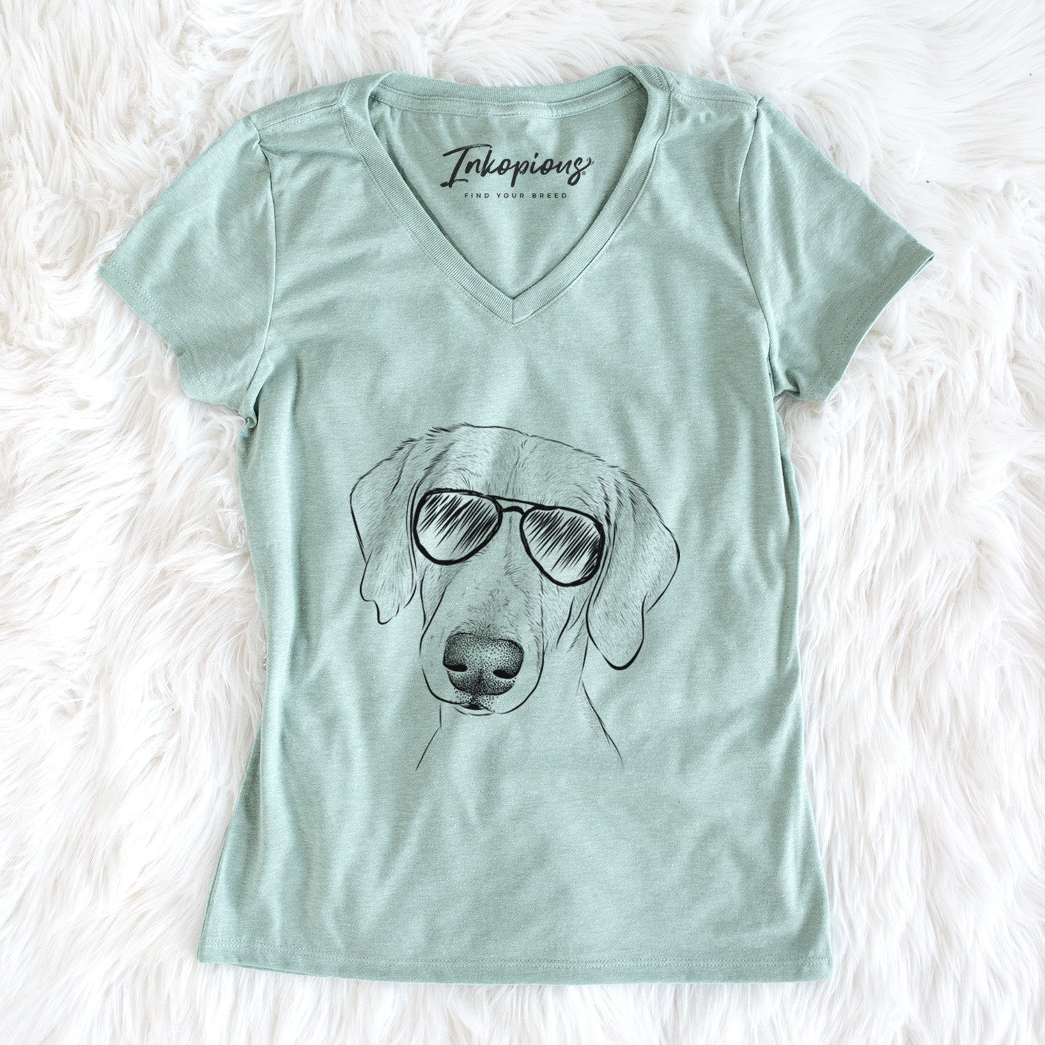 Aviator Stanley the Foxhound - Women's V-neck Shirt