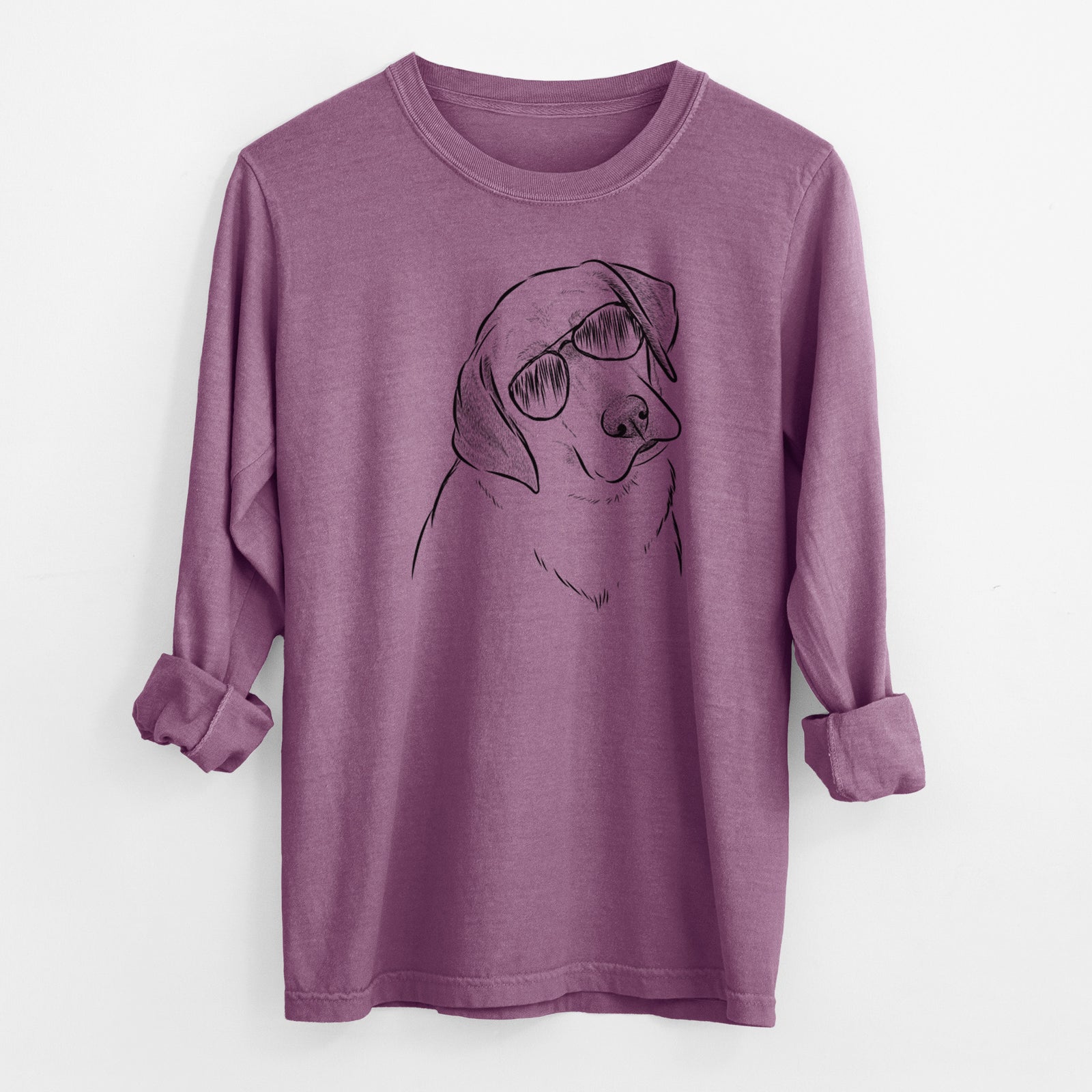 Aviator Stella the Yellow Lab - Men's Heavyweight 100% Cotton Long Sleeve