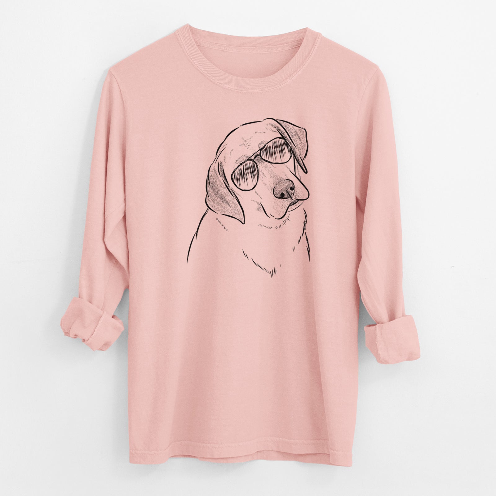 Aviator Stella the Yellow Lab - Men's Heavyweight 100% Cotton Long Sleeve