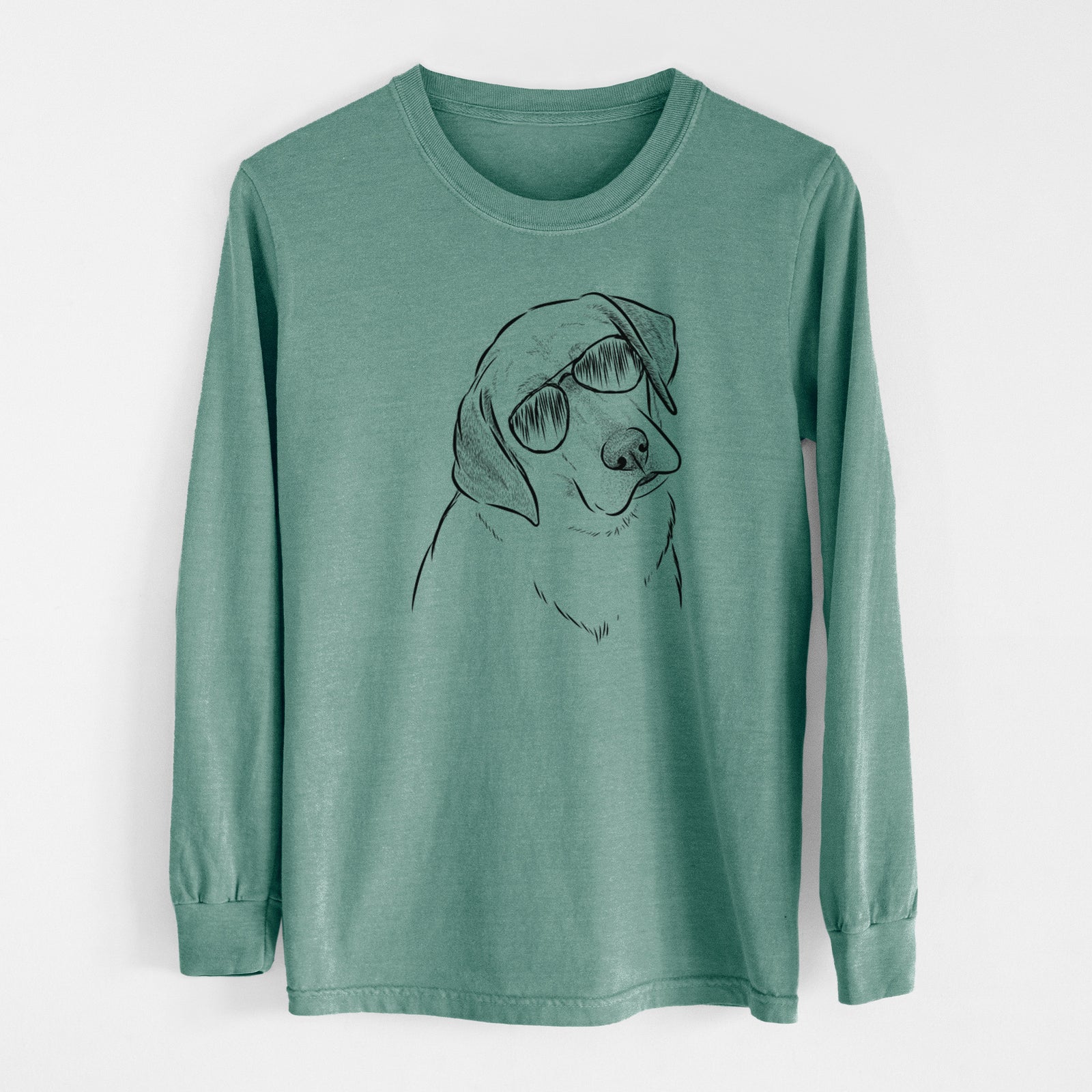 Aviator Stella the Yellow Lab - Men's Heavyweight 100% Cotton Long Sleeve
