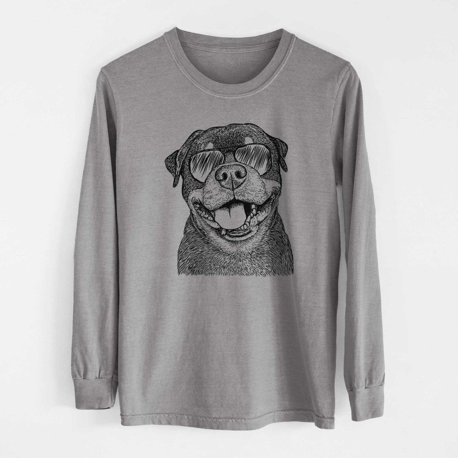 Aviator Talos the Rottweiler - Men's Heavyweight 100% Cotton Long Sleeve