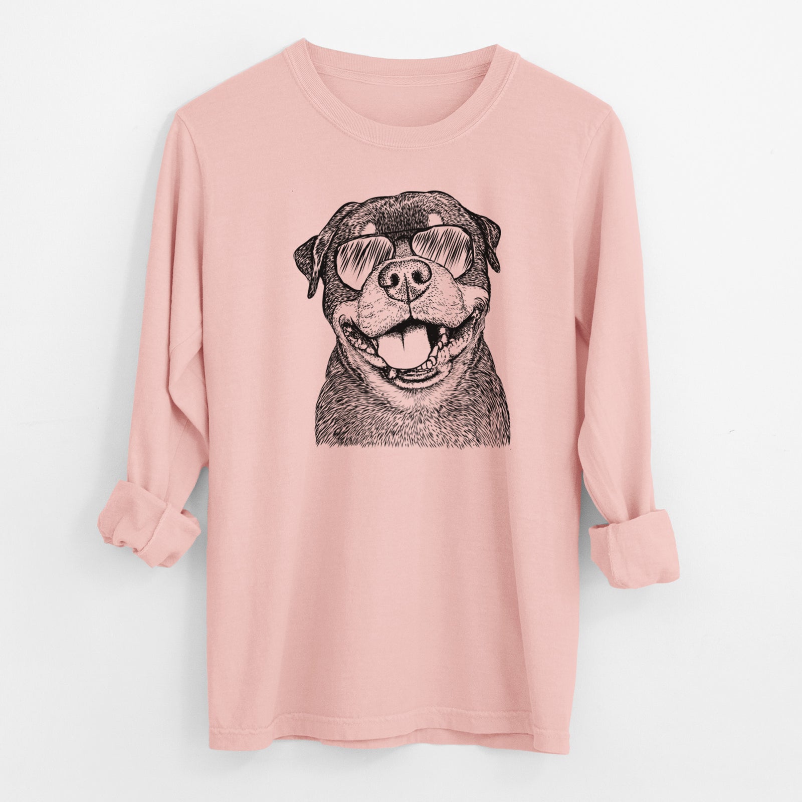 Aviator Talos the Rottweiler - Men's Heavyweight 100% Cotton Long Sleeve