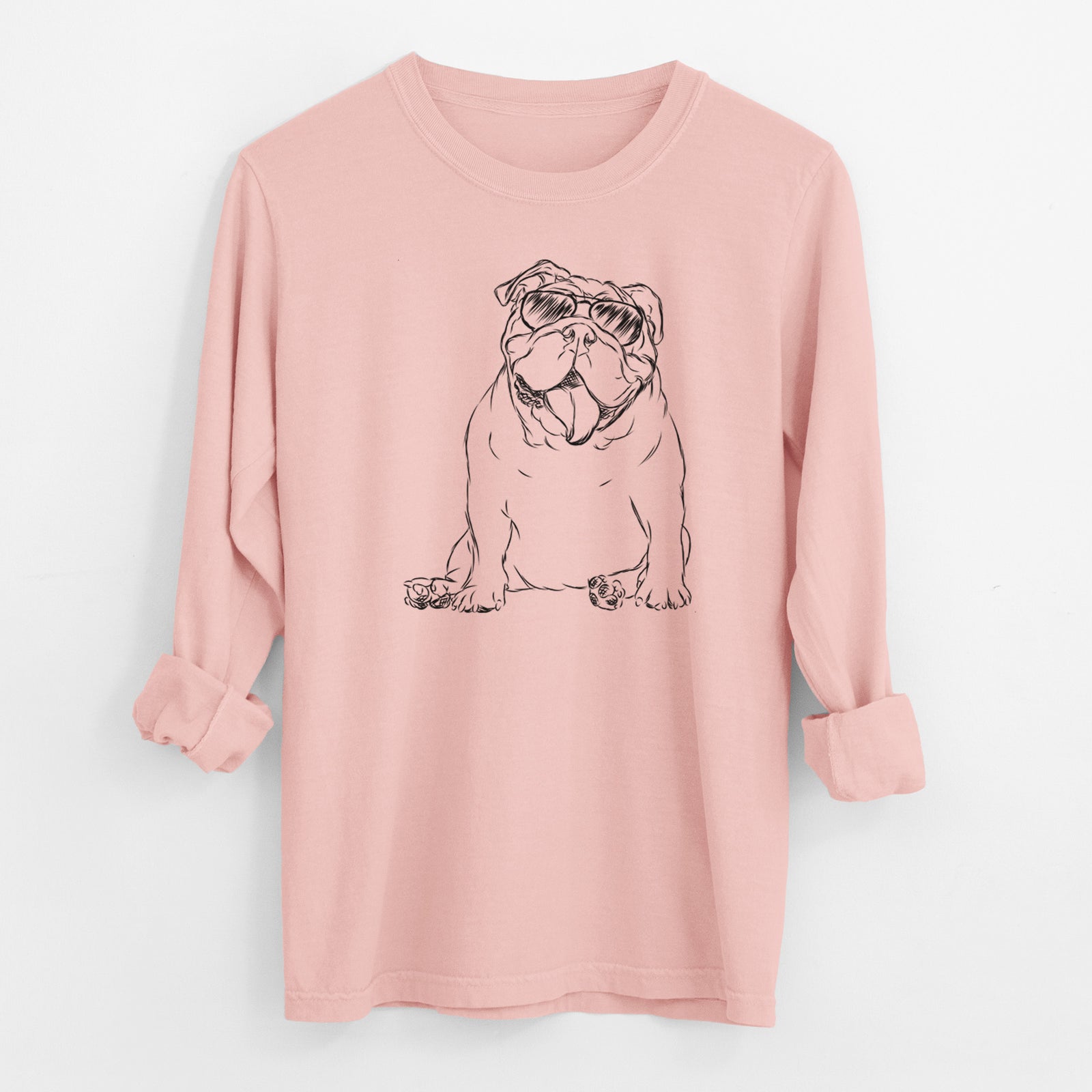 Aviator Tank the English Bulldog - Men's Heavyweight 100% Cotton Long Sleeve