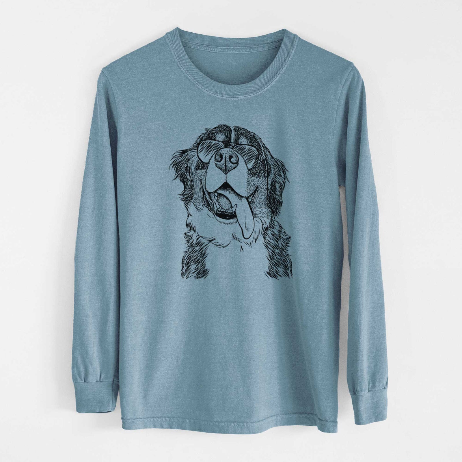 Aviator Theo the Bernese Mountain Dog - Men's Heavyweight 100% Cotton Long Sleeve