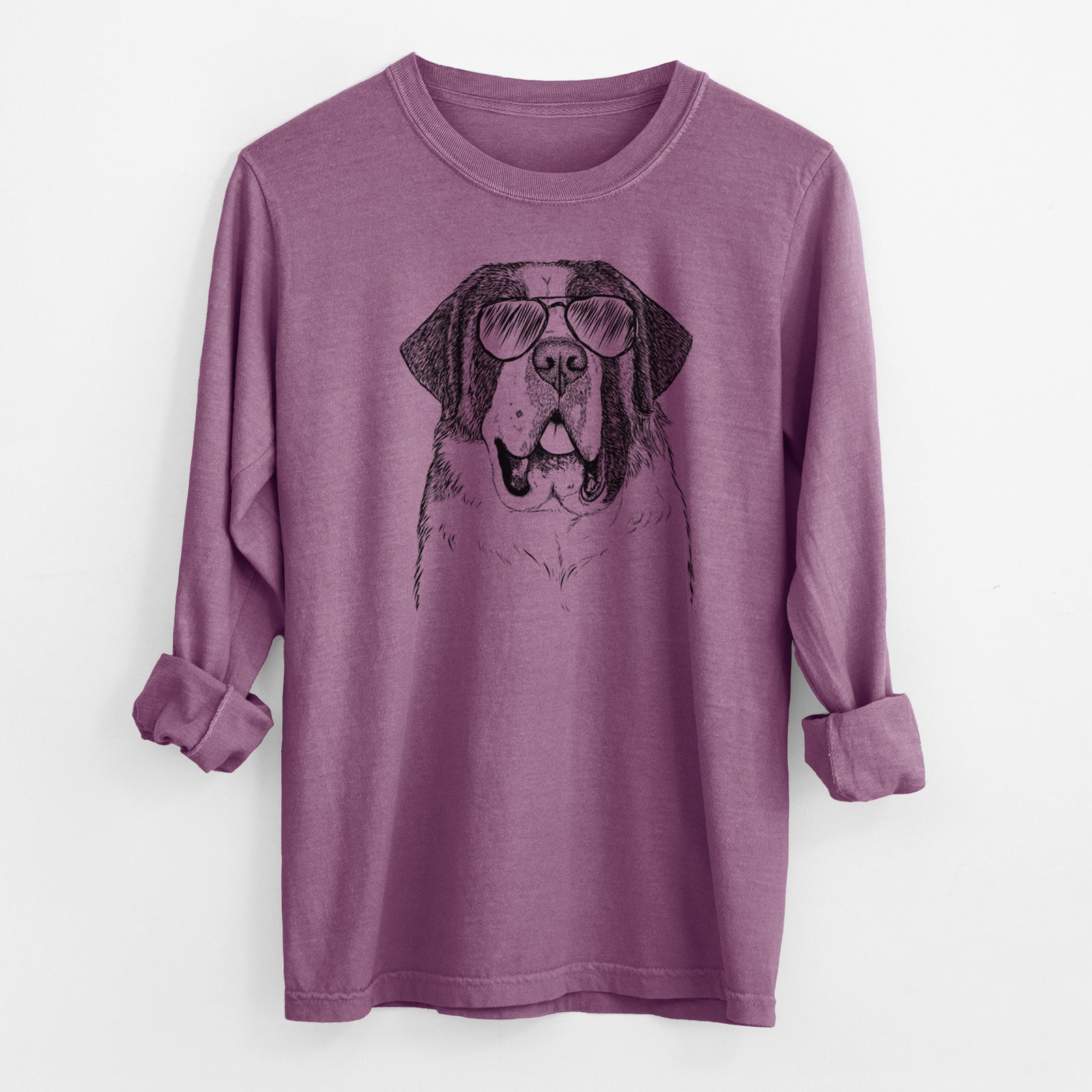 Aviator Thor the Saint Bernard - Men's Heavyweight 100% Cotton Long Sleeve