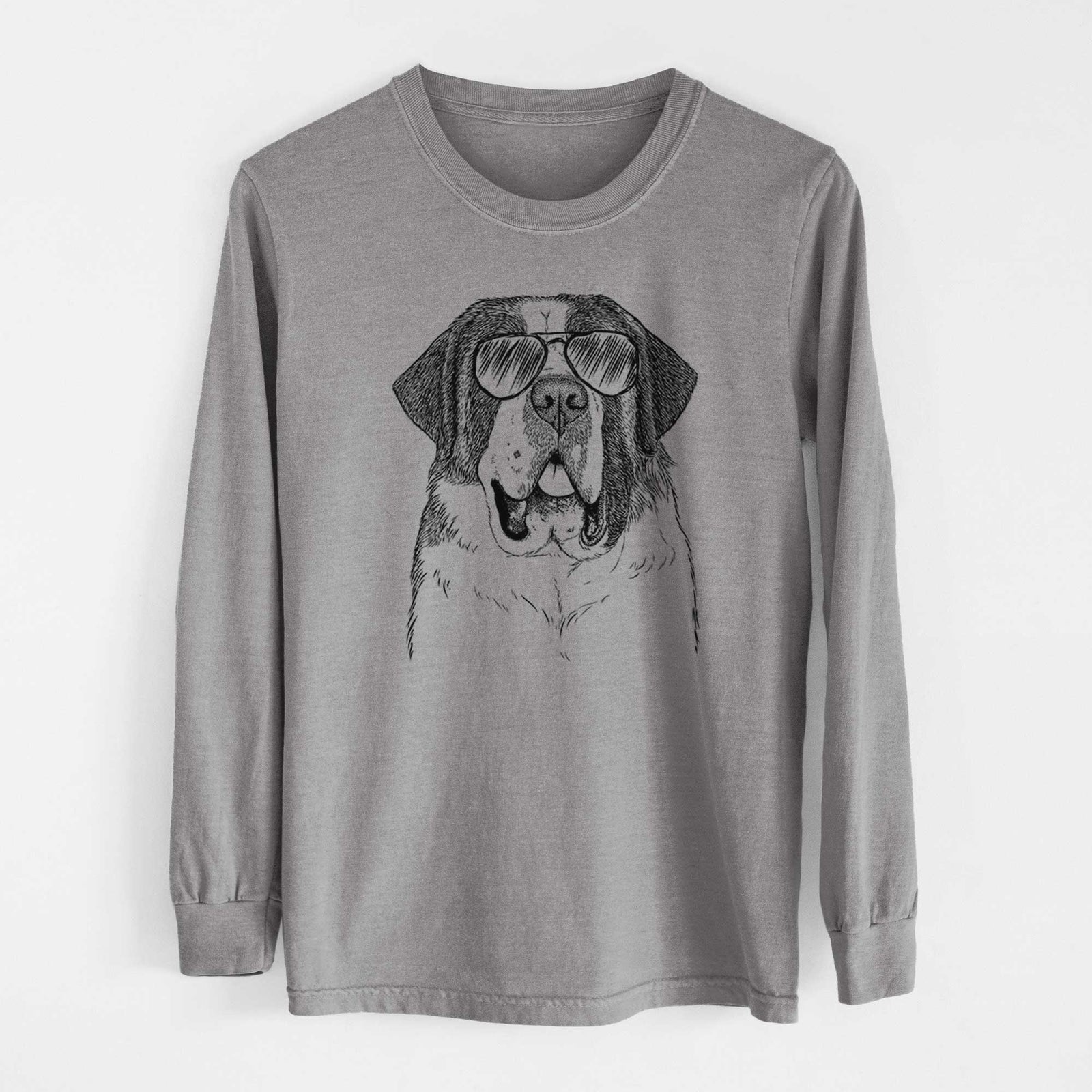 Aviator Thor the Saint Bernard - Men's Heavyweight 100% Cotton Long Sleeve