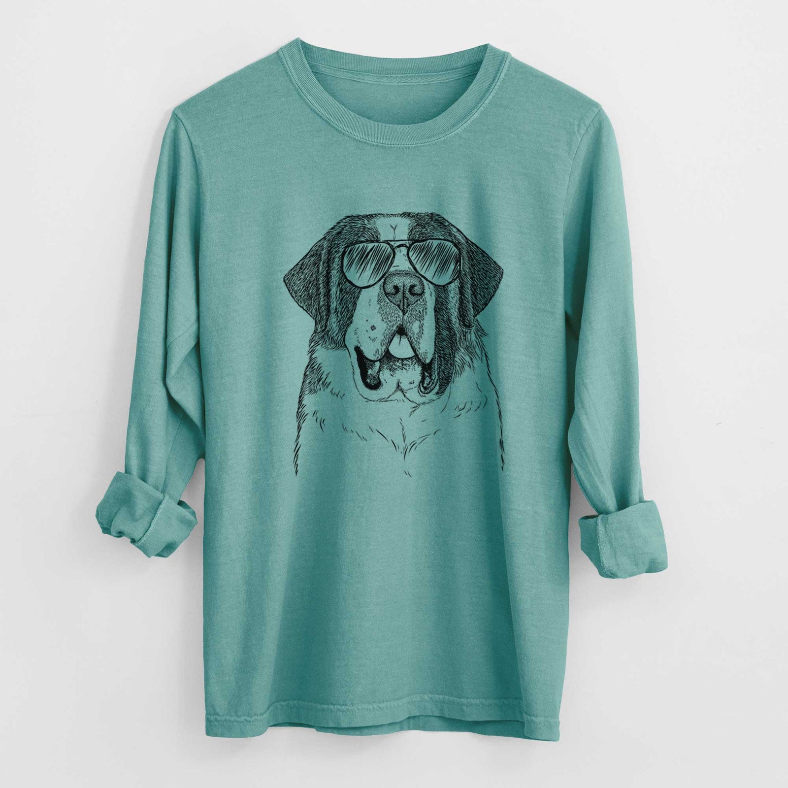 Aviator Thor the Saint Bernard - Men's Heavyweight 100% Cotton Long Sleeve