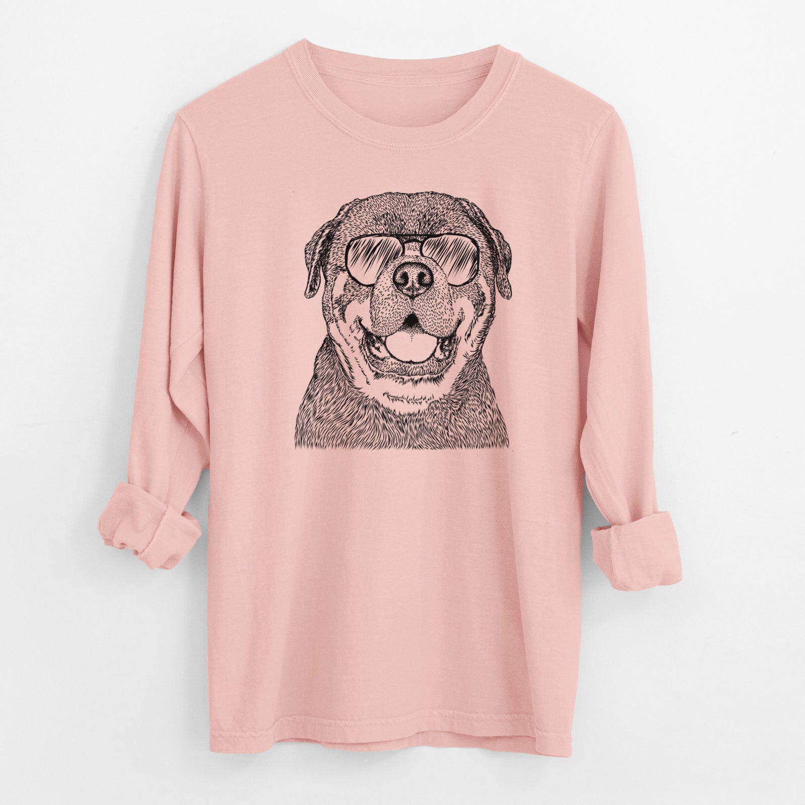 Aviator Titan the Rottweiler - Men's Heavyweight 100% Cotton Long Sleeve