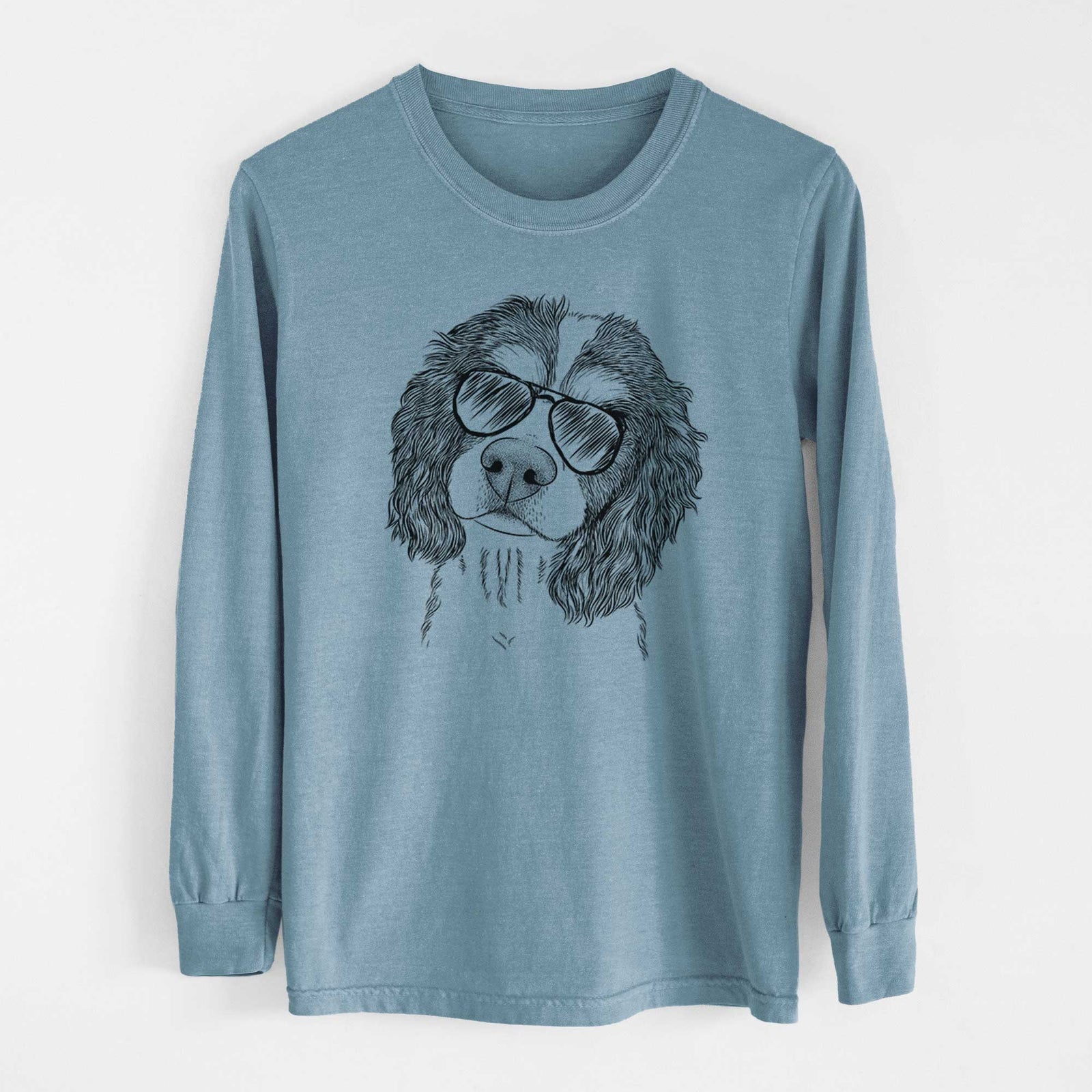 Aviator Truman the Cavalier King Charles Spaniel - Men's Heavyweight 100% Cotton Long Sleeve