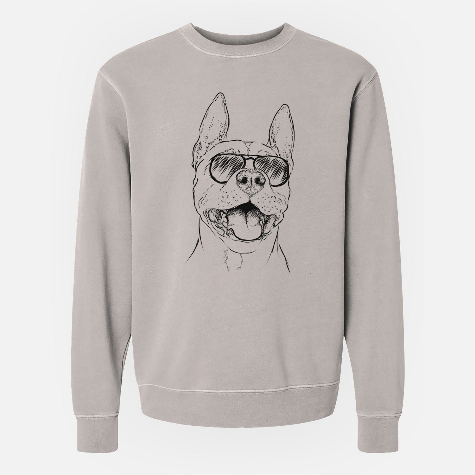Aviator Wally the Pitbull - Unisex Pigment Dyed Crew Sweatshirt