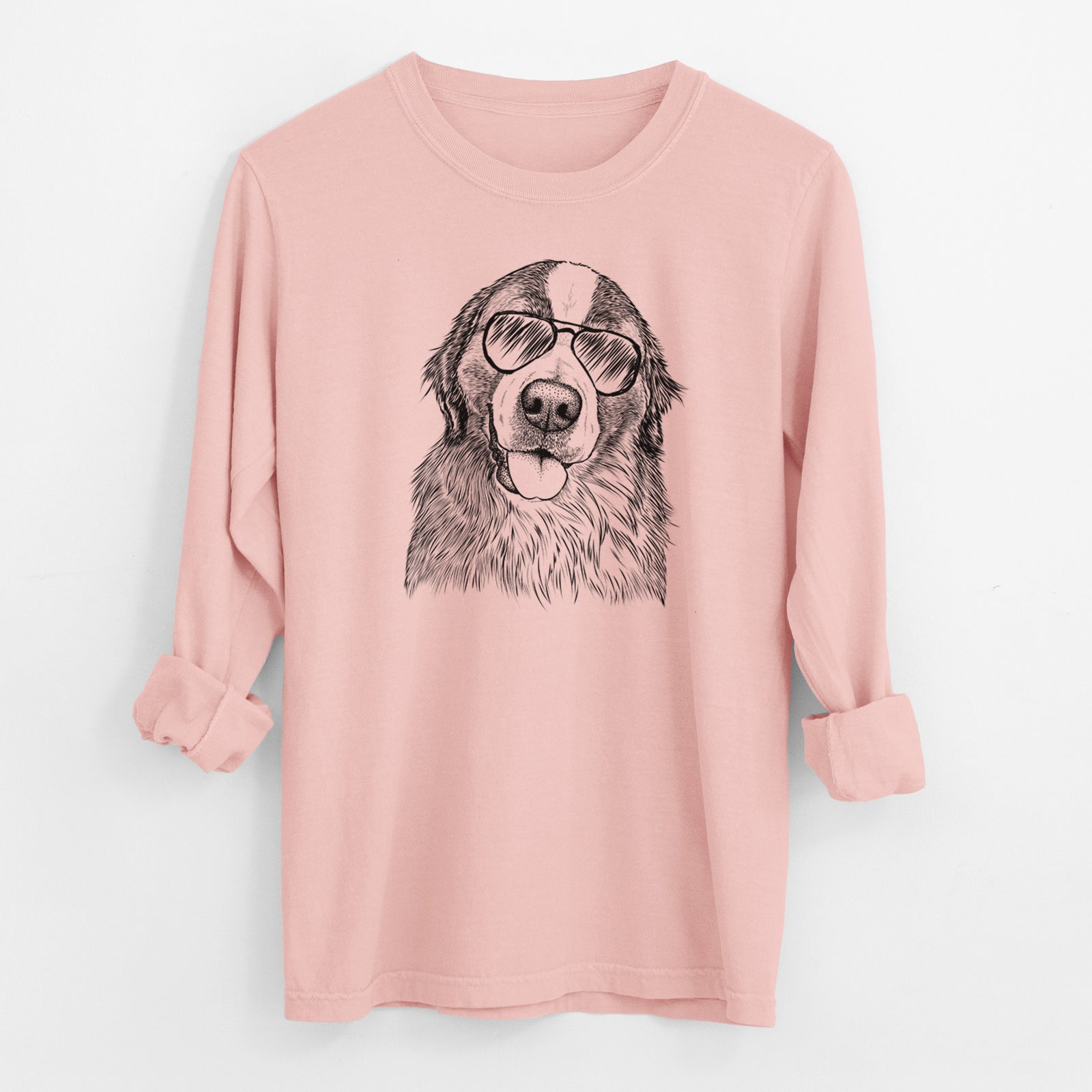 Aviator Walter the Bernese Mountain Dog Mix - Men's Heavyweight 100% Cotton Long Sleeve