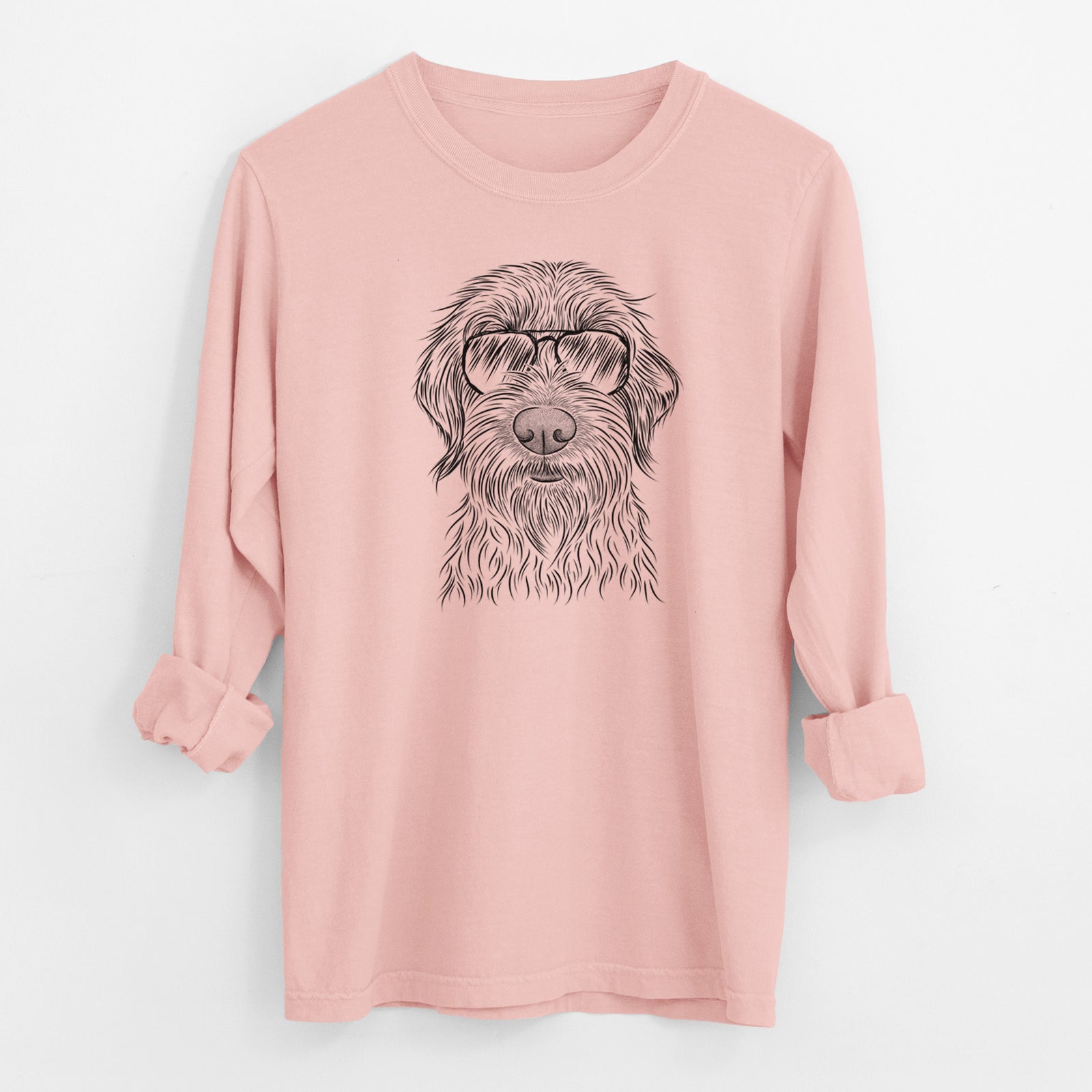 Aviator Wilkins the Wirehaired Pointing Griffon - Men's Heavyweight 100% Cotton Long Sleeve