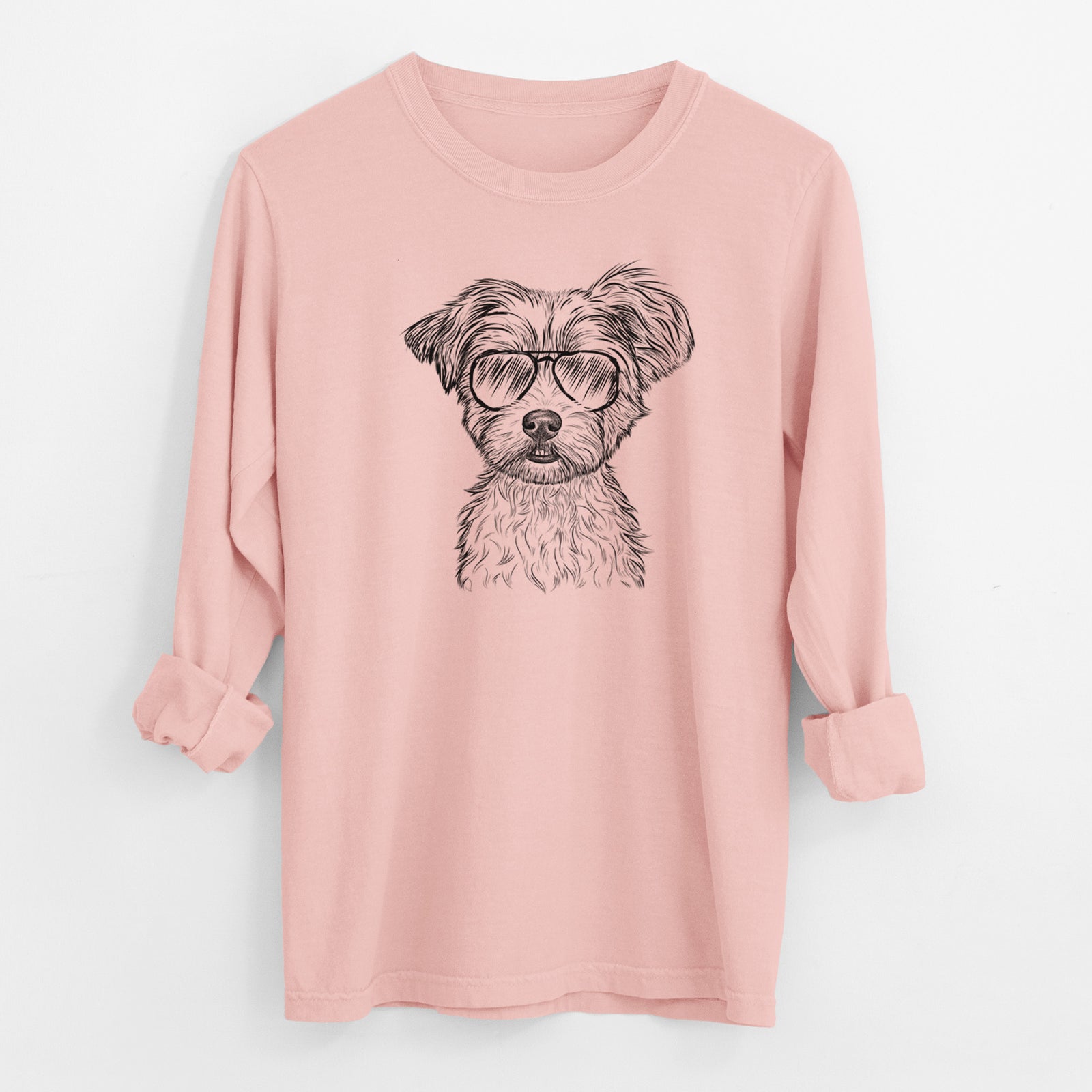 Aviator William Mitchell Newman the Yorkshire Terrier - Men's Heavyweight 100% Cotton Long Sleeve