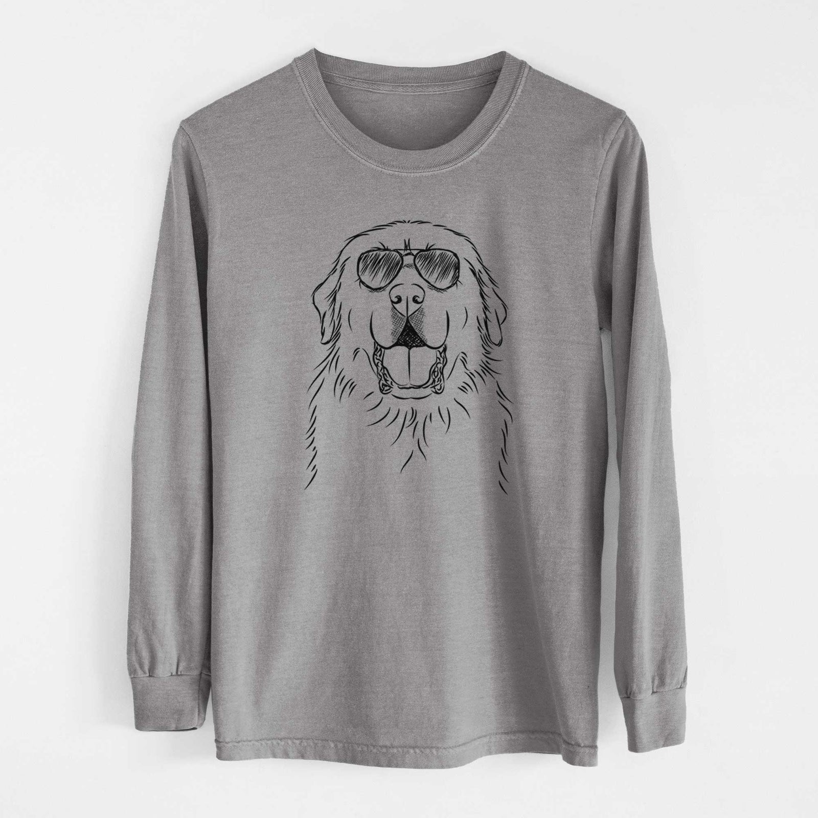 Aviator Zeus the Great Pyrenees - Men's Heavyweight 100% Cotton Long Sleeve
