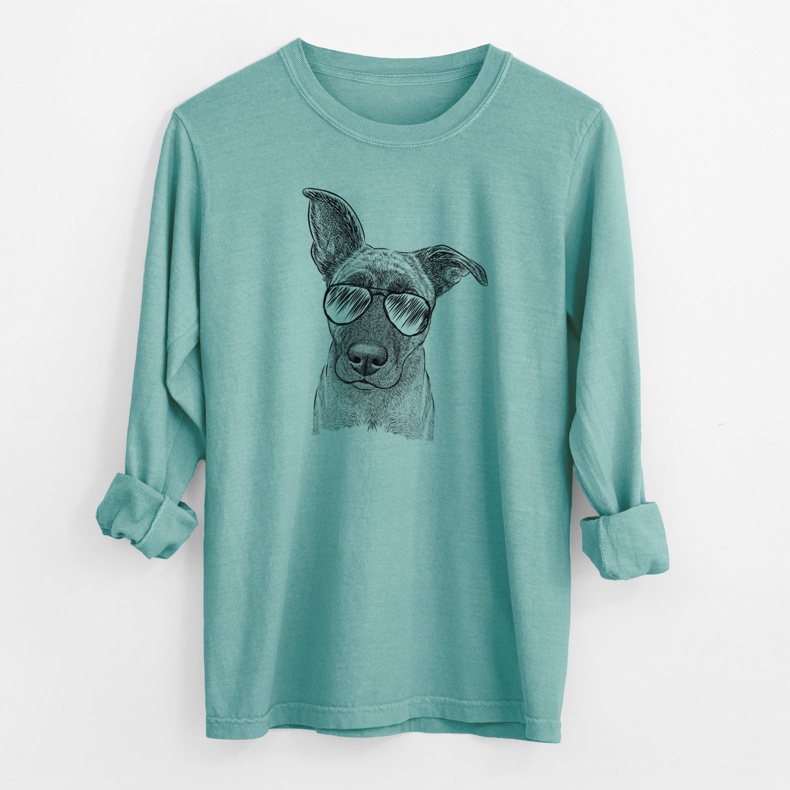 Aviator Zoey the Mixed Breed - Men's Heavyweight 100% Cotton Long Sleeve