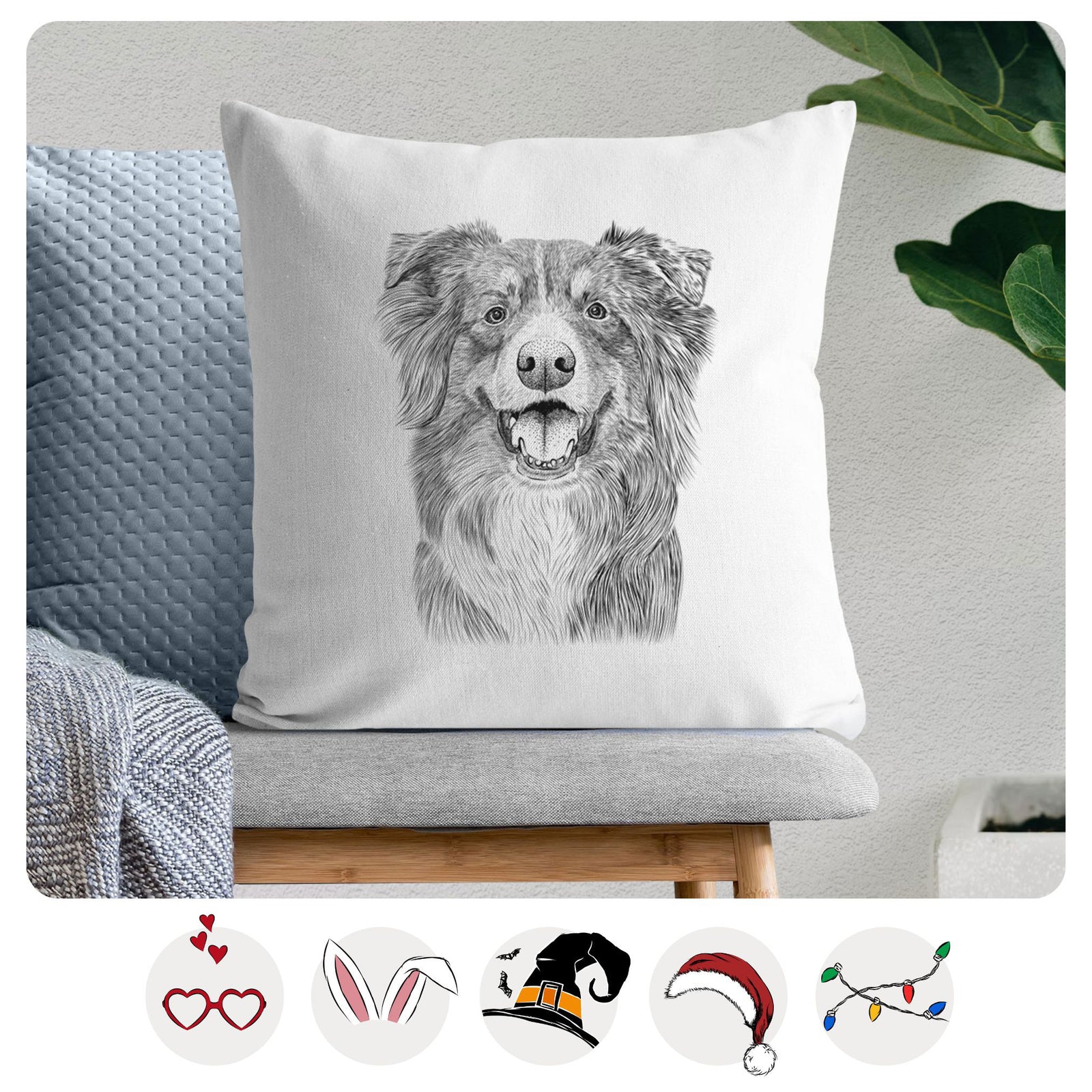 Aussie Parker the Australian Shepherd - Throw Pillow Cover