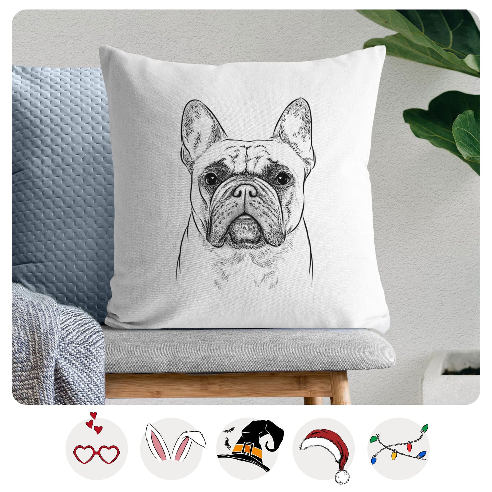 Acelynn the French Bulldog - Throw Pillow Cover