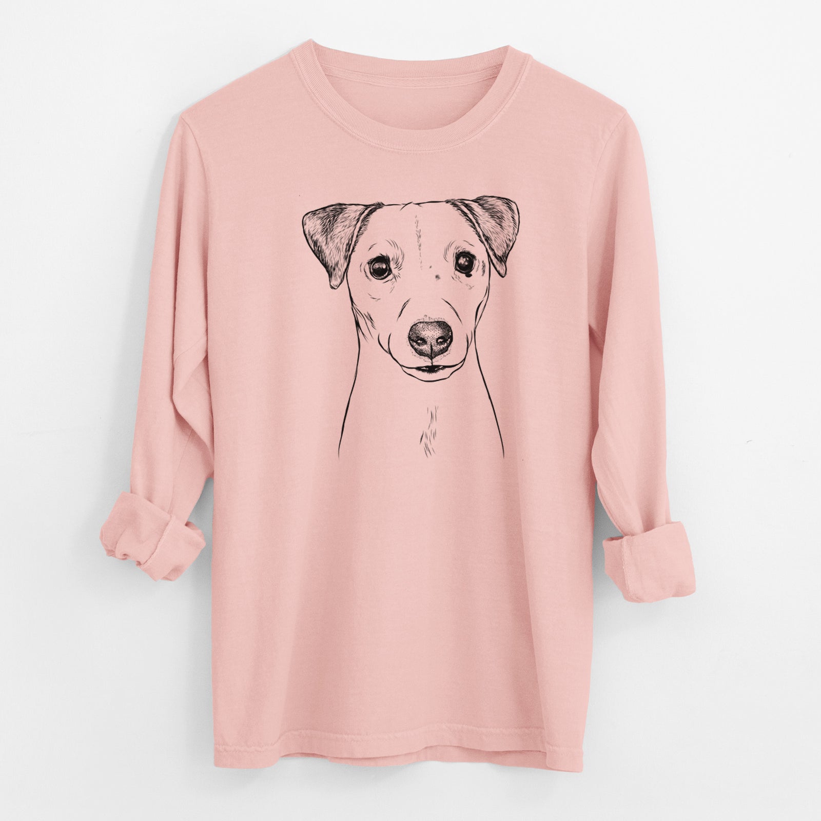 Bare Ally the Jack Russell Terrier - Men's Heavyweight 100% Cotton Long Sleeve